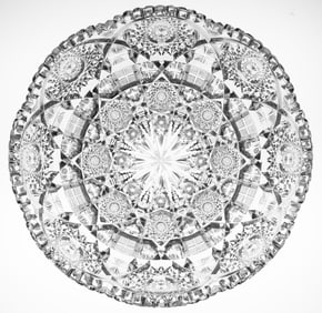 Incredible Pairpoint Catalpa American Brilliant Period Cut Glass Low Bowl