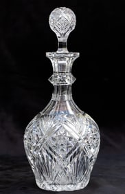 Special Early Anderson Libbey American Brilliant Period Cut Glass Decanter