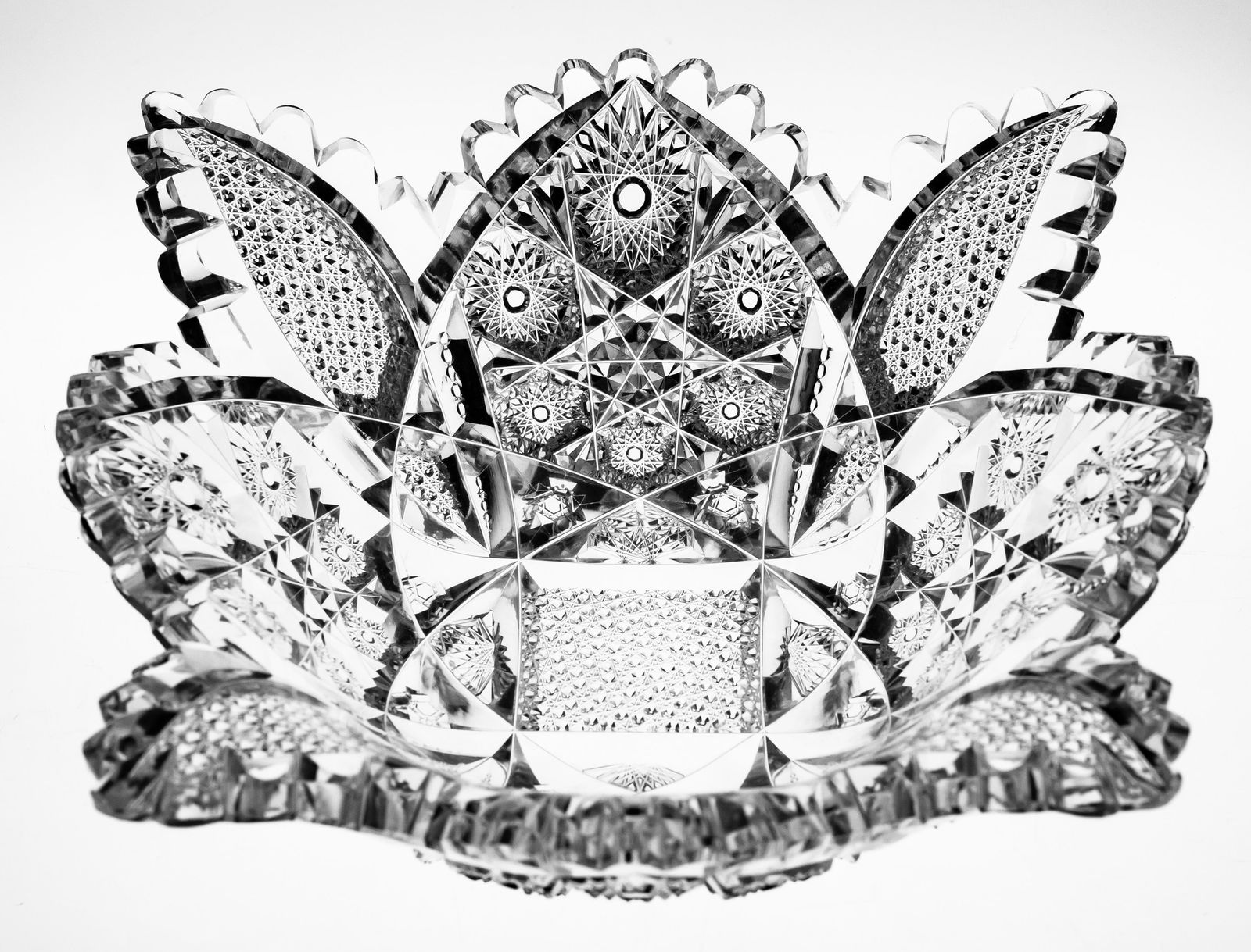 Precious Libbey Marcella American Brilliant Period Cut Glass Flared Bowl: I think this is the best looking piece of Marcella I've ever handled. While Marcella is always great, the pattern fits this form particularly well and the size causes compression within the pattern th