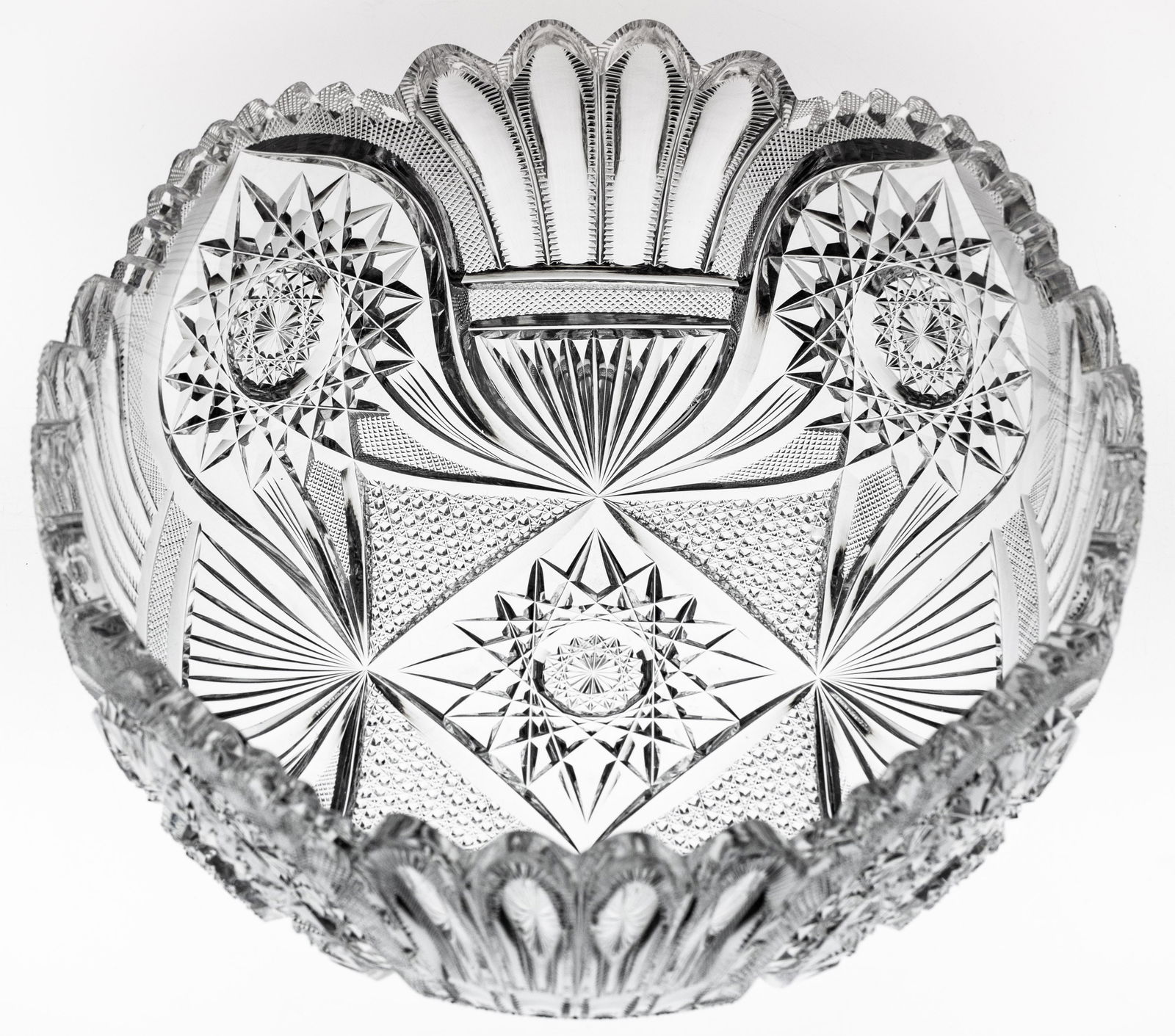 Rare Libbey Lorraine American Brilliant Period Cut Glass Deep Bowl - 2