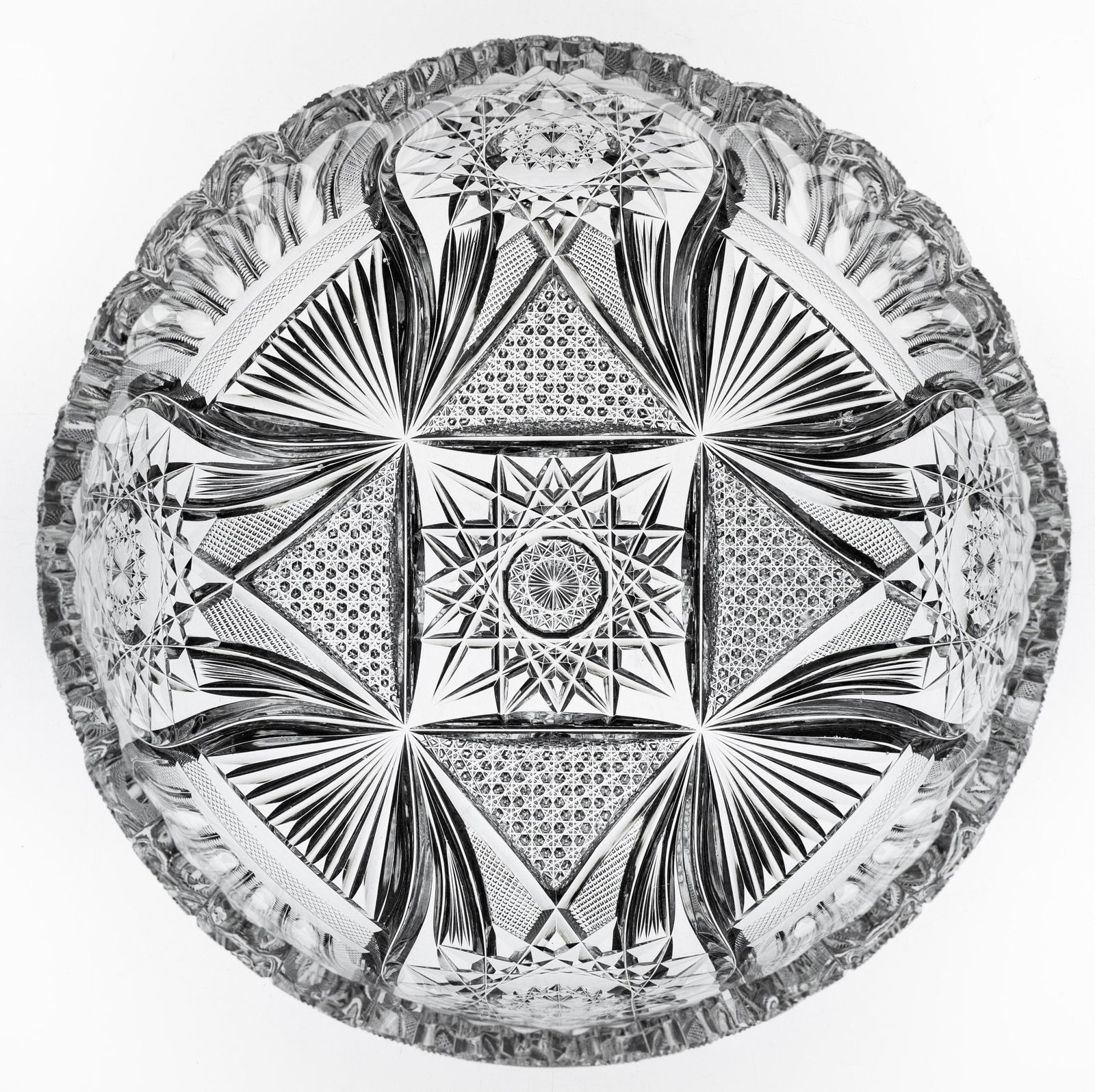 Rare Libbey Lorraine American Brilliant Period Cut Glass Deep Bowl - 3