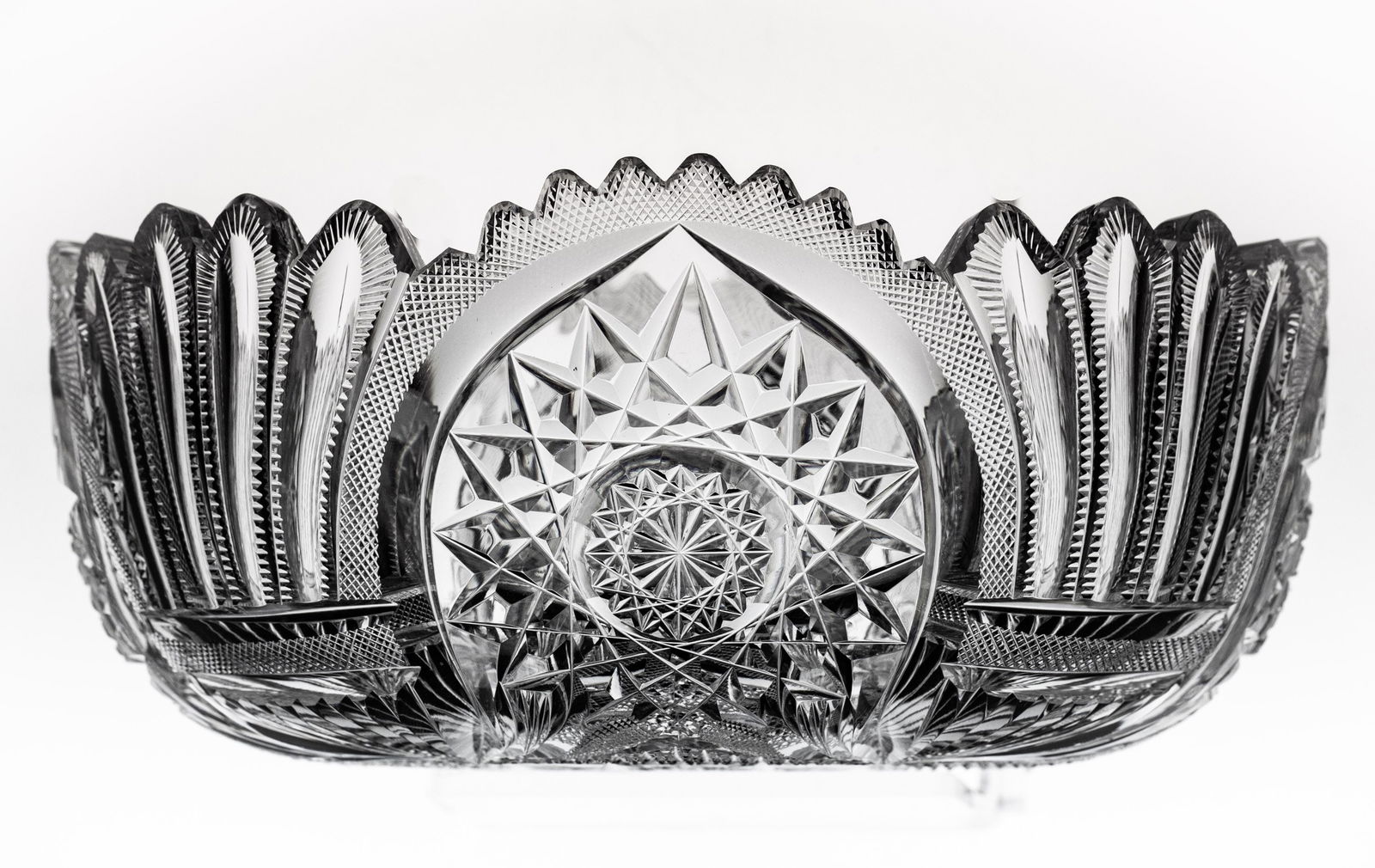 Rare Libbey Lorraine American Brilliant Period Cut Glass Deep Bowl - 6