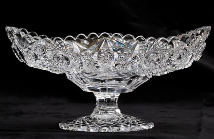 Iconic Libbey Centerpiece American Brilliant Period Cut Glass "Banana Split" Dish