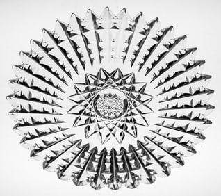 Nice Libbey Notched Prism American Brilliant Cut Glass 7" plate