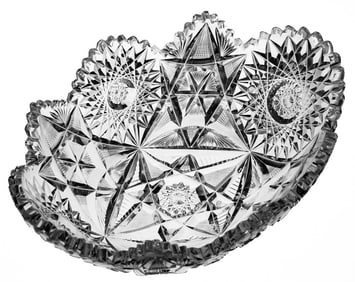 Beautiful Libbey Melrose American Brilliant Period Cut Glass Orange Bowl