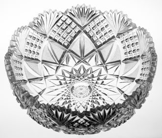 JS Oconnor Princess American Brilliant Period Cut Glass Bowl