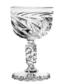 Extraordinarily Rare Dorflinger Spiral American Brilliant Period Cut Glass Wine Stem