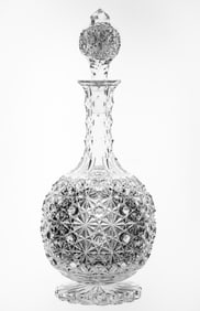 Gorgeous Early Russian American Brilliant Period Cut Glass Decanter Pattern Stopper