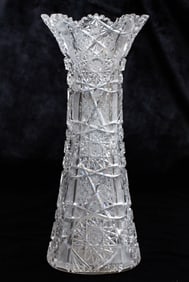 Tall Elmira No. 33 American Brilliant Period Cut Glass Vase