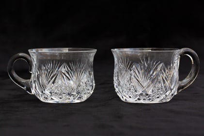Pair of Clark? American Brilliant Period Cut Glass Punch Cups