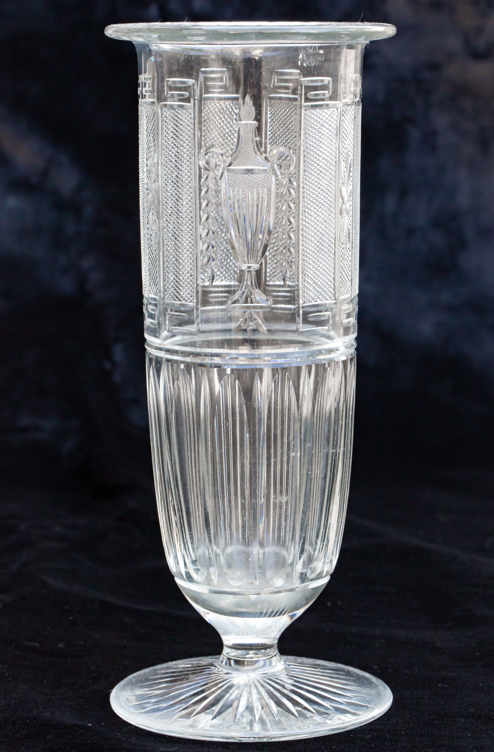 Nice Pairpoint Engraved Urn American Brilliant Cut Glass Vase (1 of 5)