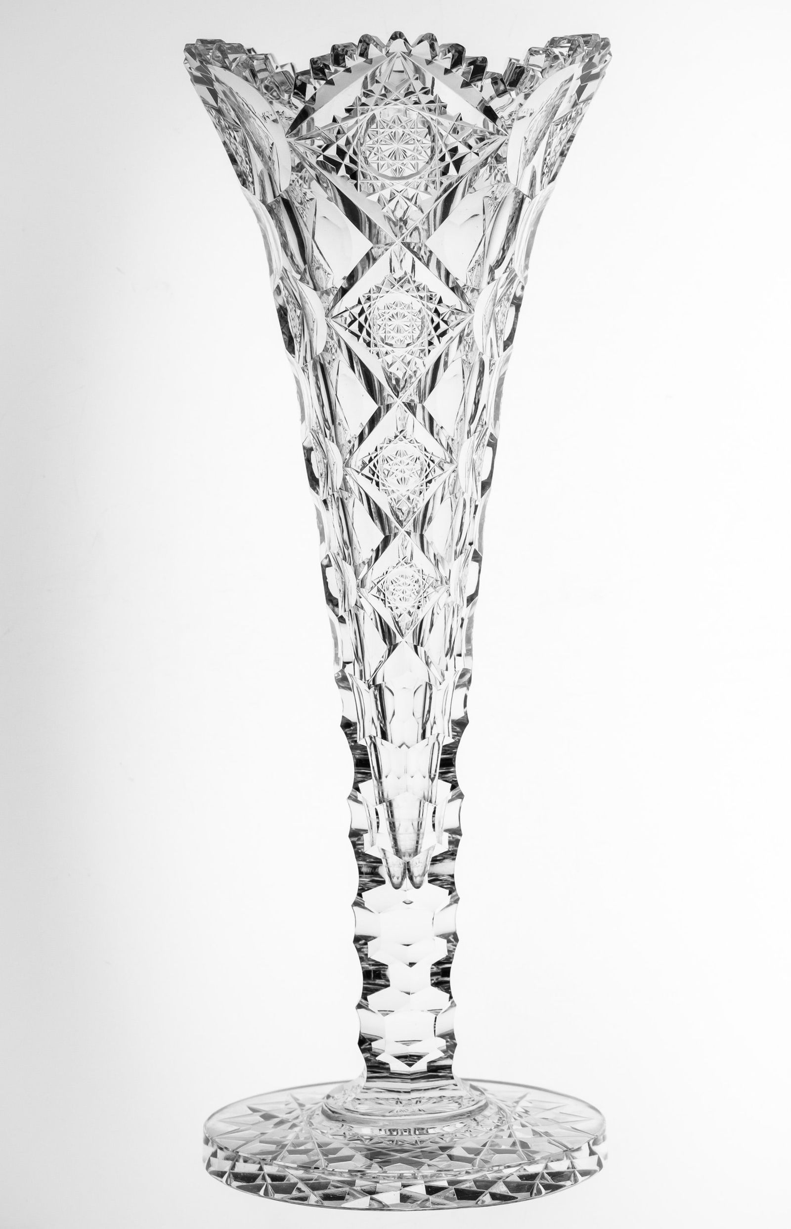 Classic Hawkes Queens American Brilliant Period Cut Glass Vase (1 of 5)