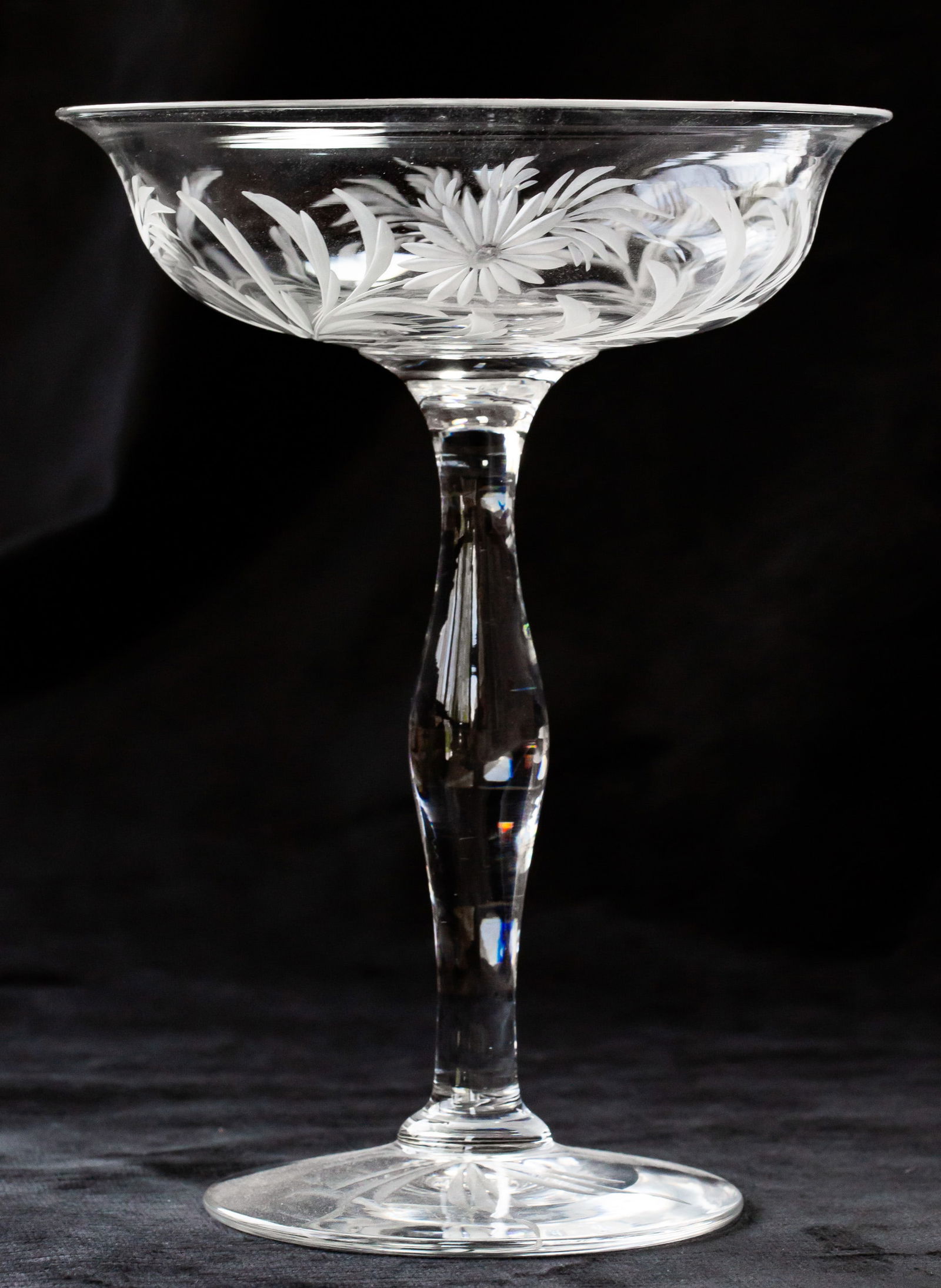 Elegant Sinclaire American Brilliant Cut Glass Engraved Compote (1 of 4)