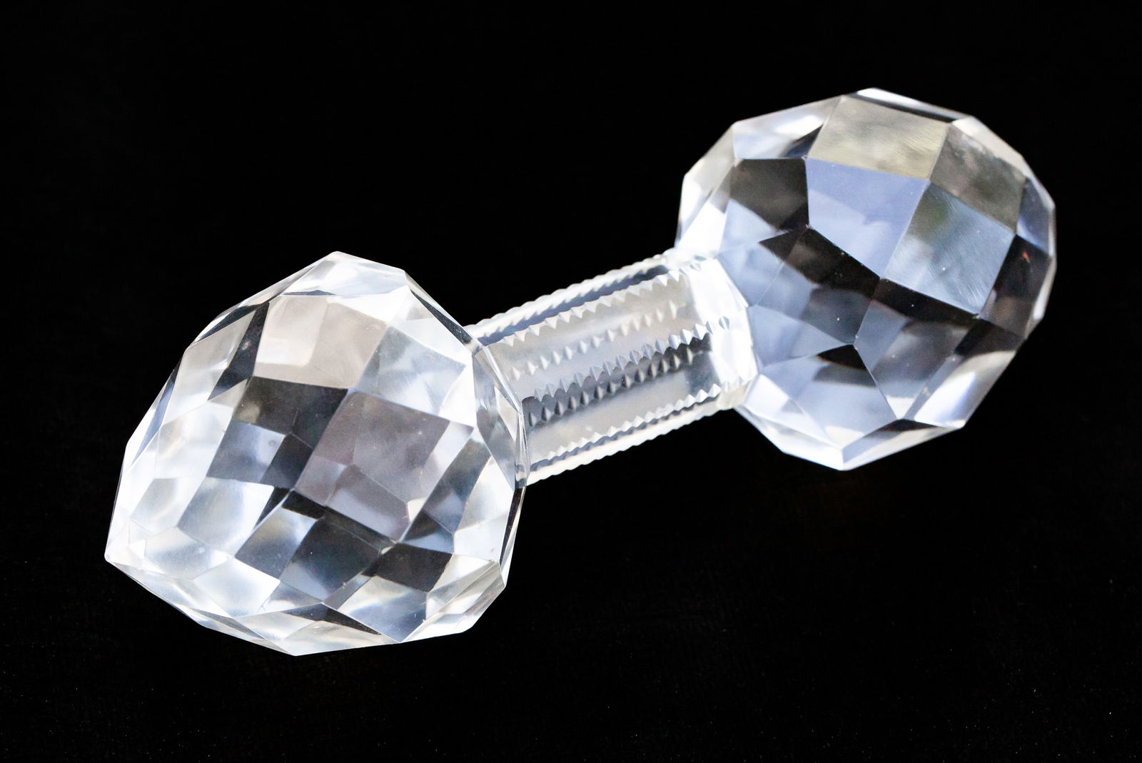 Large American Brilliant Period Cut Glass Master Knife Rest: Nice, very large master knife rest with lapidary ends. Very heavy!