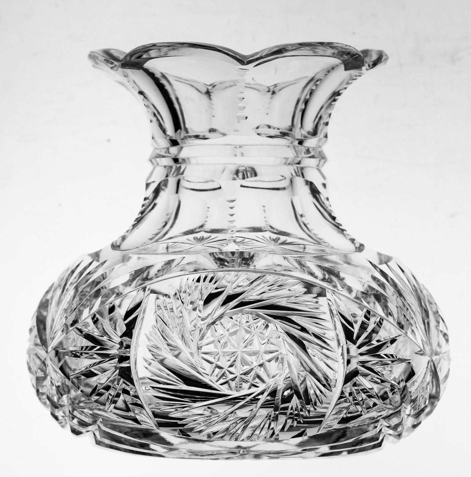 Adorable American Brilliant Period Cut Glass Miniature Flower Center Vase (1 of 3)