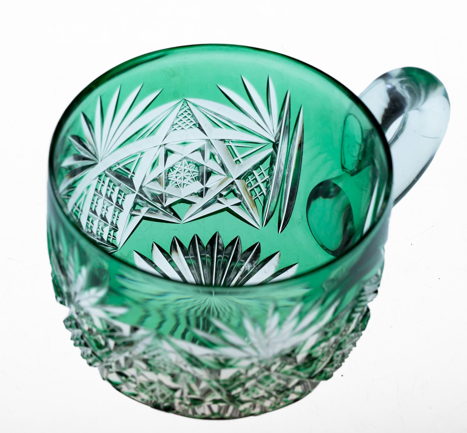 Incredibly Rare William C. Anderson Marilyn Green American Brilliant Cut Glass Punch Cup (1 of 4)