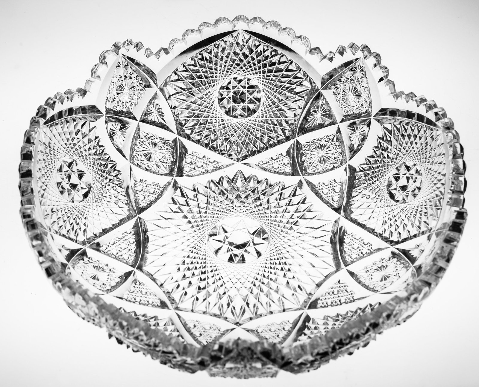 Incredibly Brilliant American Brilliant Cut Glass Tiffany Low Bowl Crystal (1 of 5)