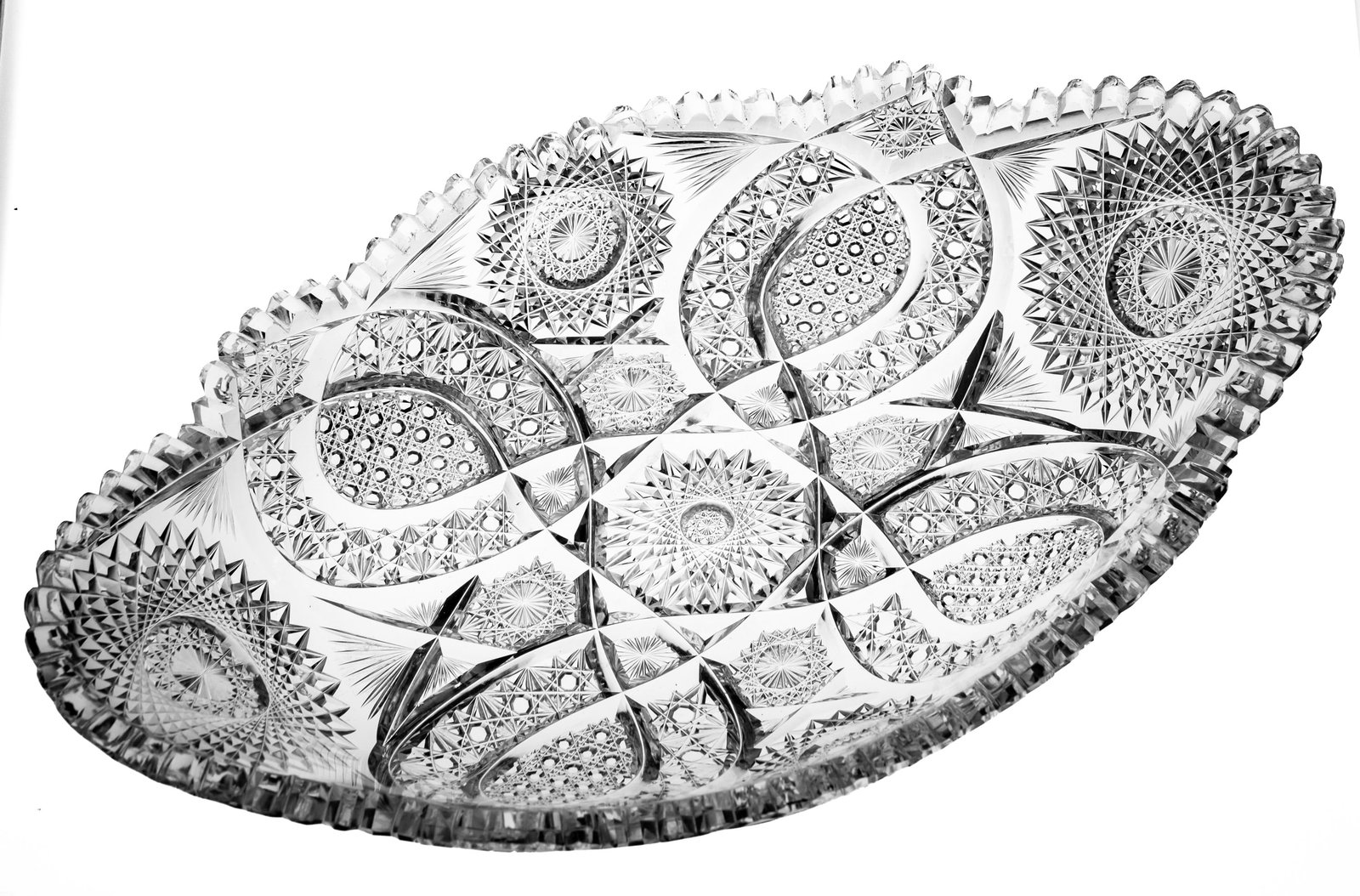 Extremely Rare Straus Palace American Brilliant Cut Glass Ice Cream Tray Platter (1 of 8)