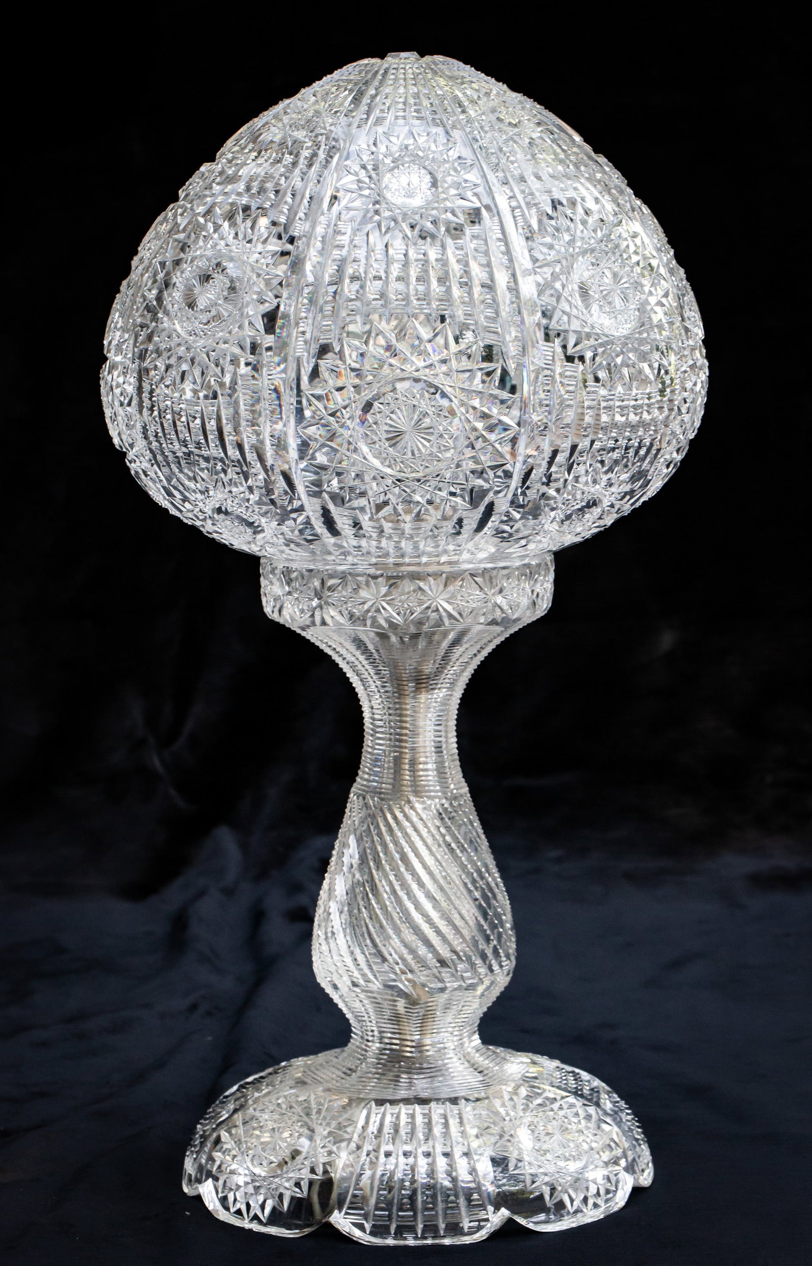 Incredible Fry Strawberry American Brilliant Period Cut Glass Table Lamp (1 of 10)
