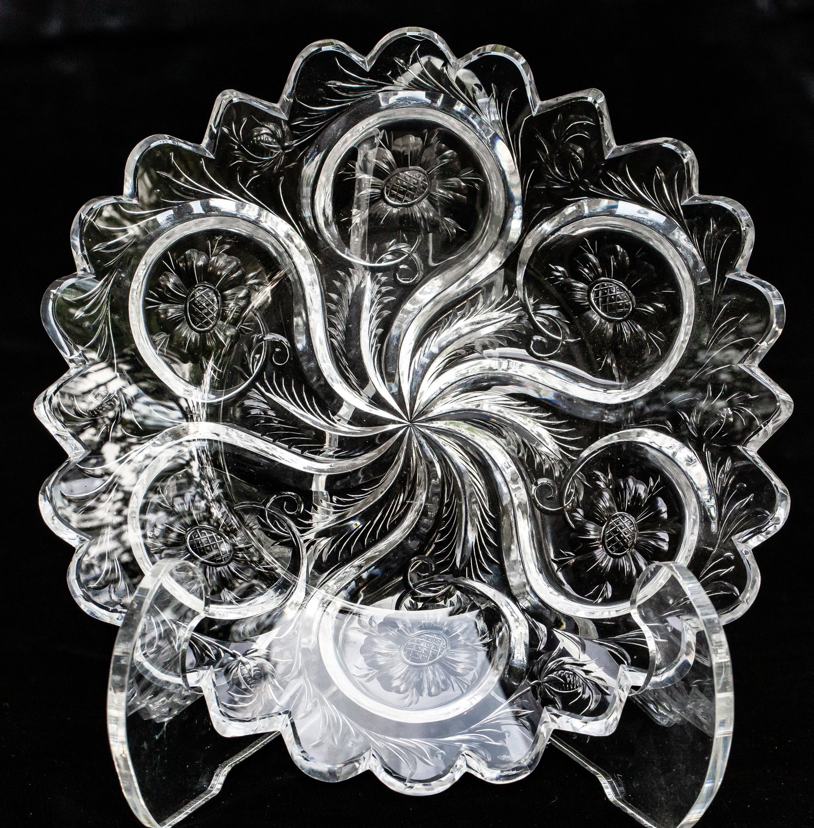 Stunning Rock Crystal American Brilliant Cut Glass 7" Plate (1 of 5)