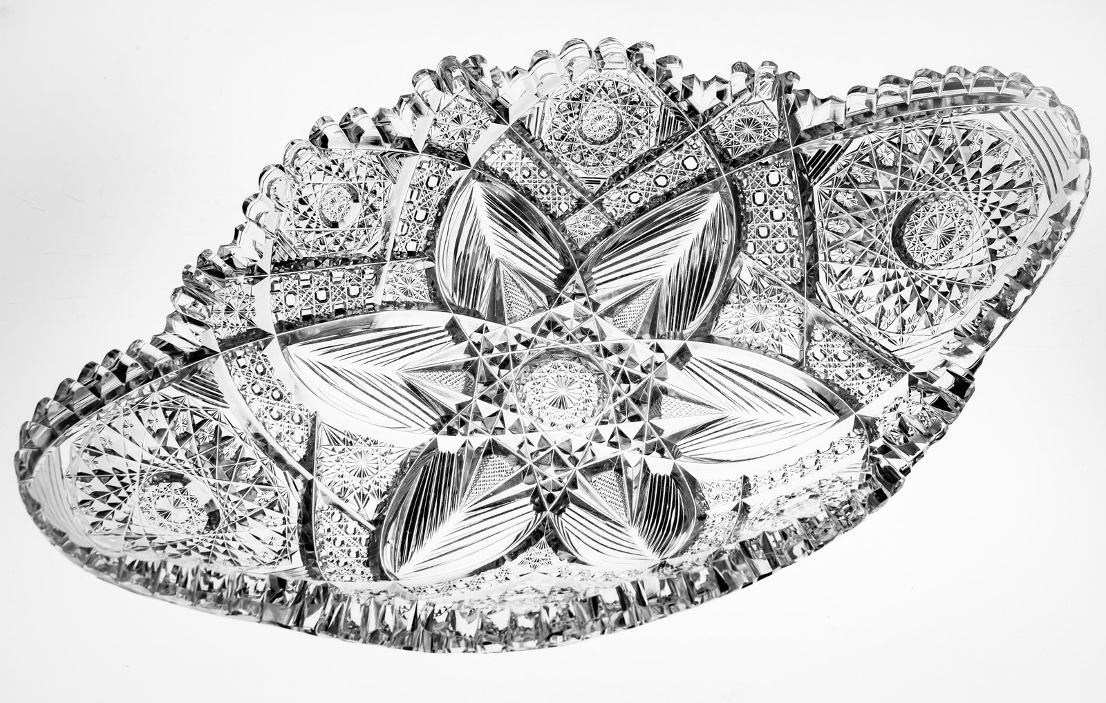 Extremely Detailed Pairpoint Silverleaf American Brilliant Cut Glass Ice Cream Tray (1 of 6)