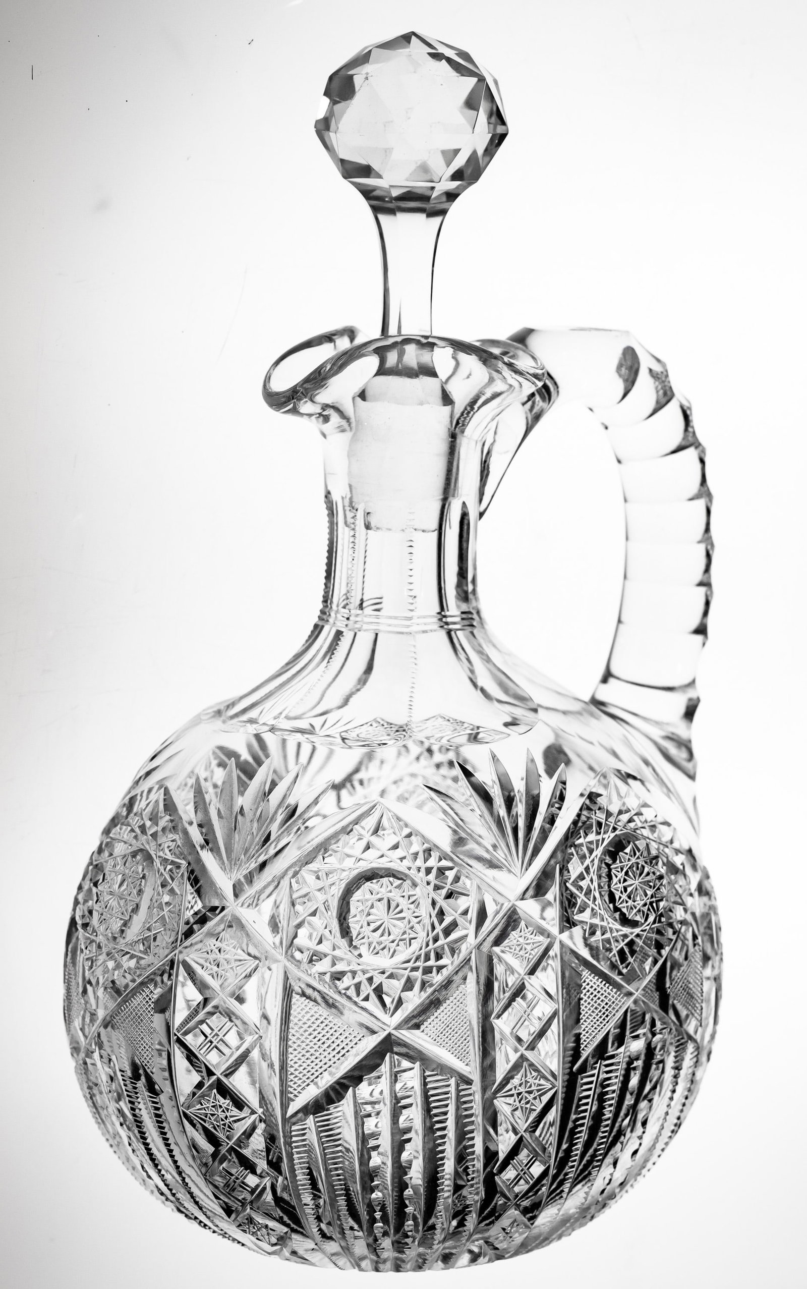 J. Hoare Ovoid American Brilliant Period Cut Glass Decanter Whiskey Jug (1 of 5)