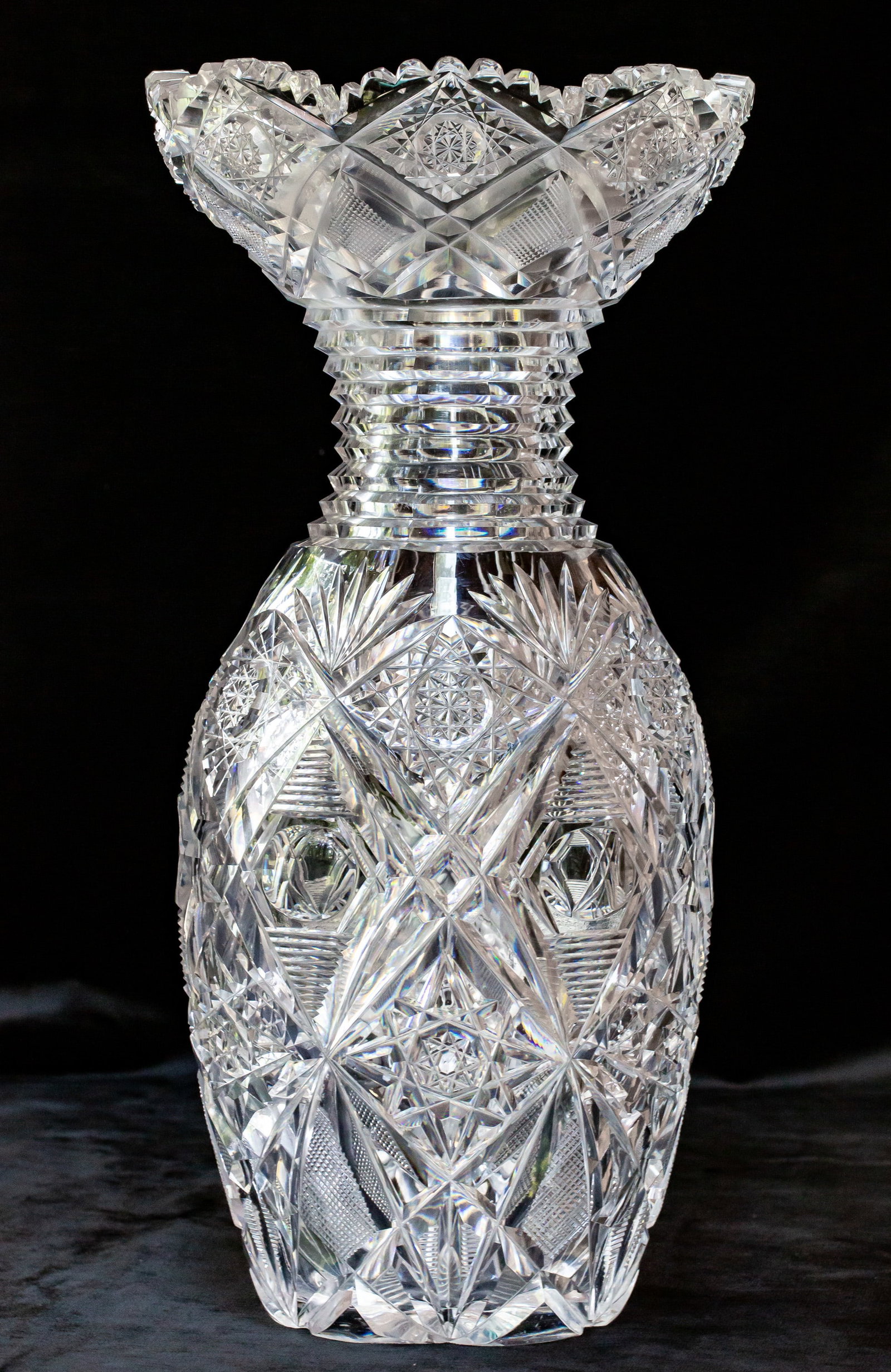 Gigantic Hawkes American Brilliant Period Cut Glass Vase (1 of 11)