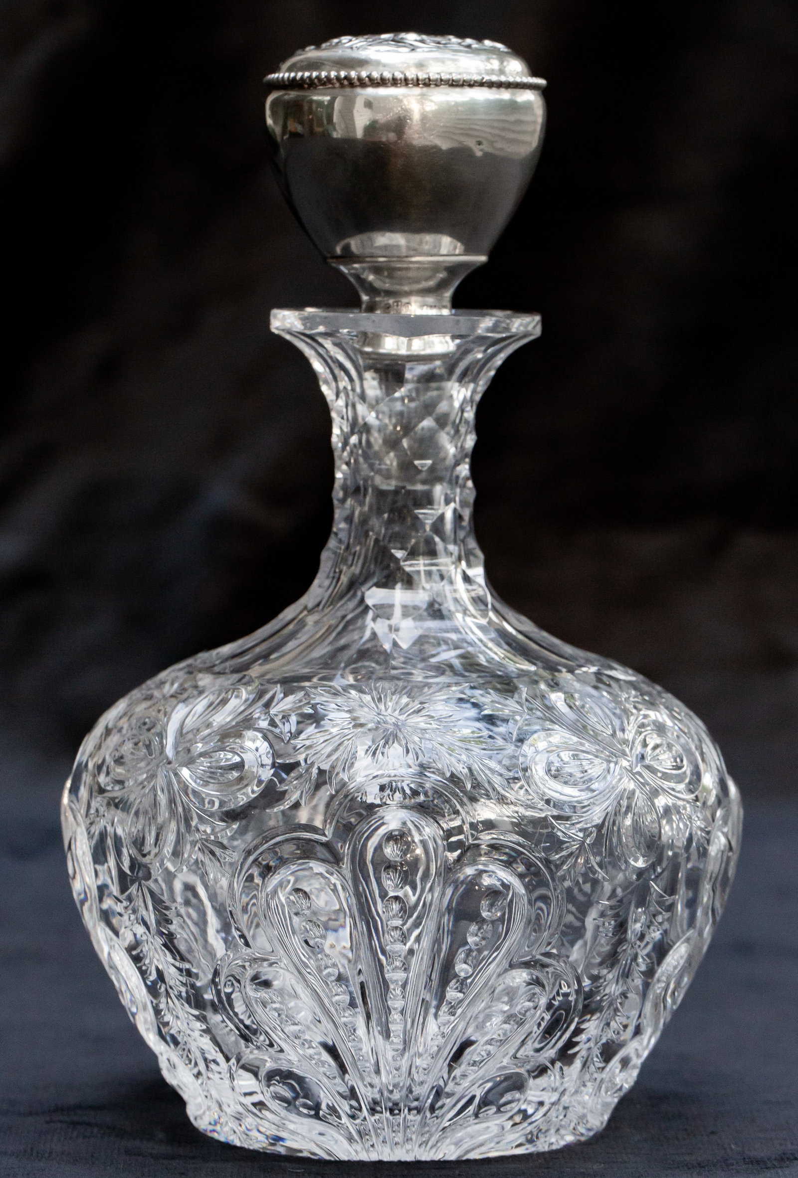 Gorgeous Hawkes Rock Crystal American Brilliant Cut Glass Engraved Cologne Gorham Sterling Silver (1 of 10)