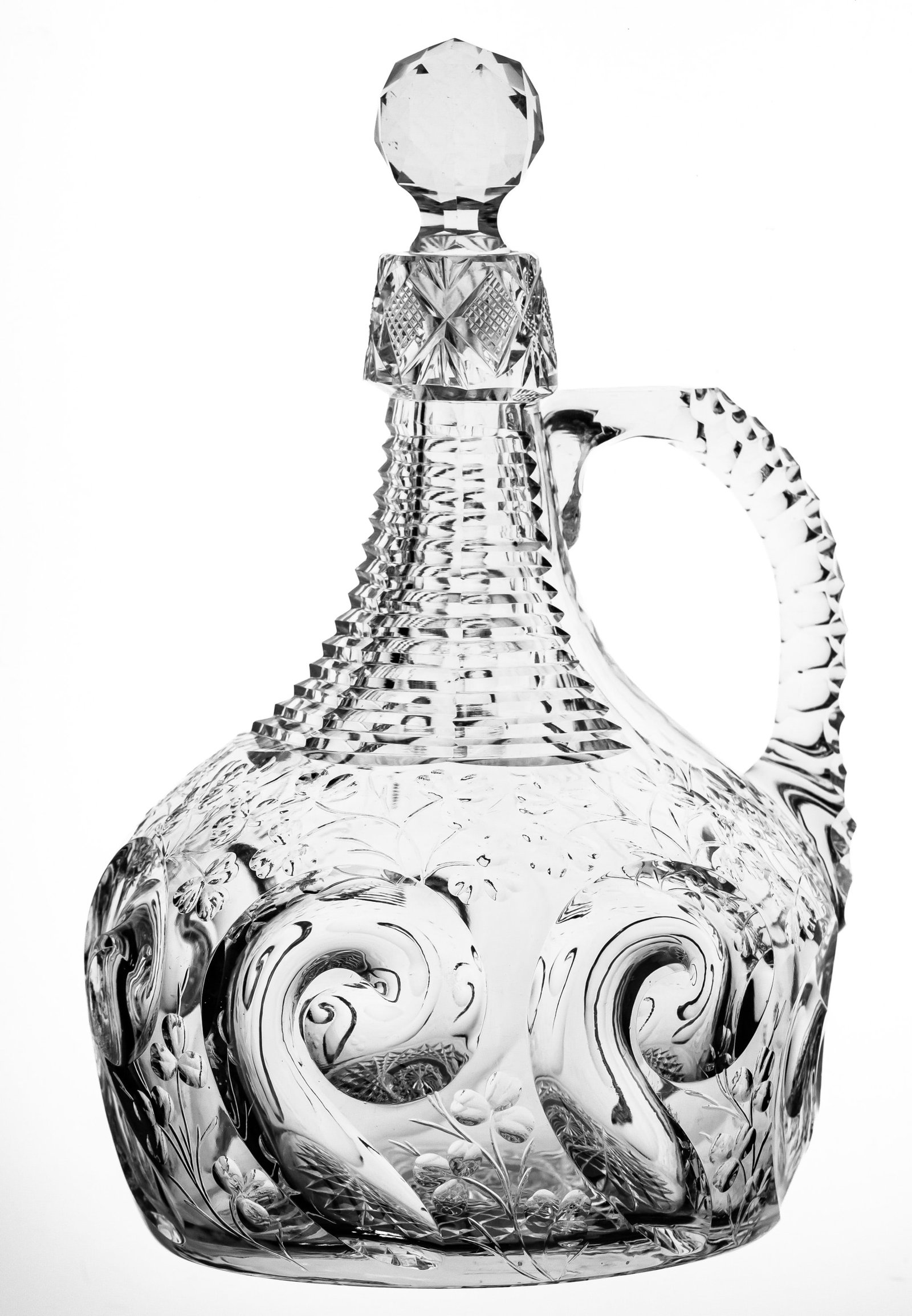 Well Done J. Hoare Snail American Brilliant Cut Glass Whiskey Bottle Decanter Demijohn (1 of 9)
