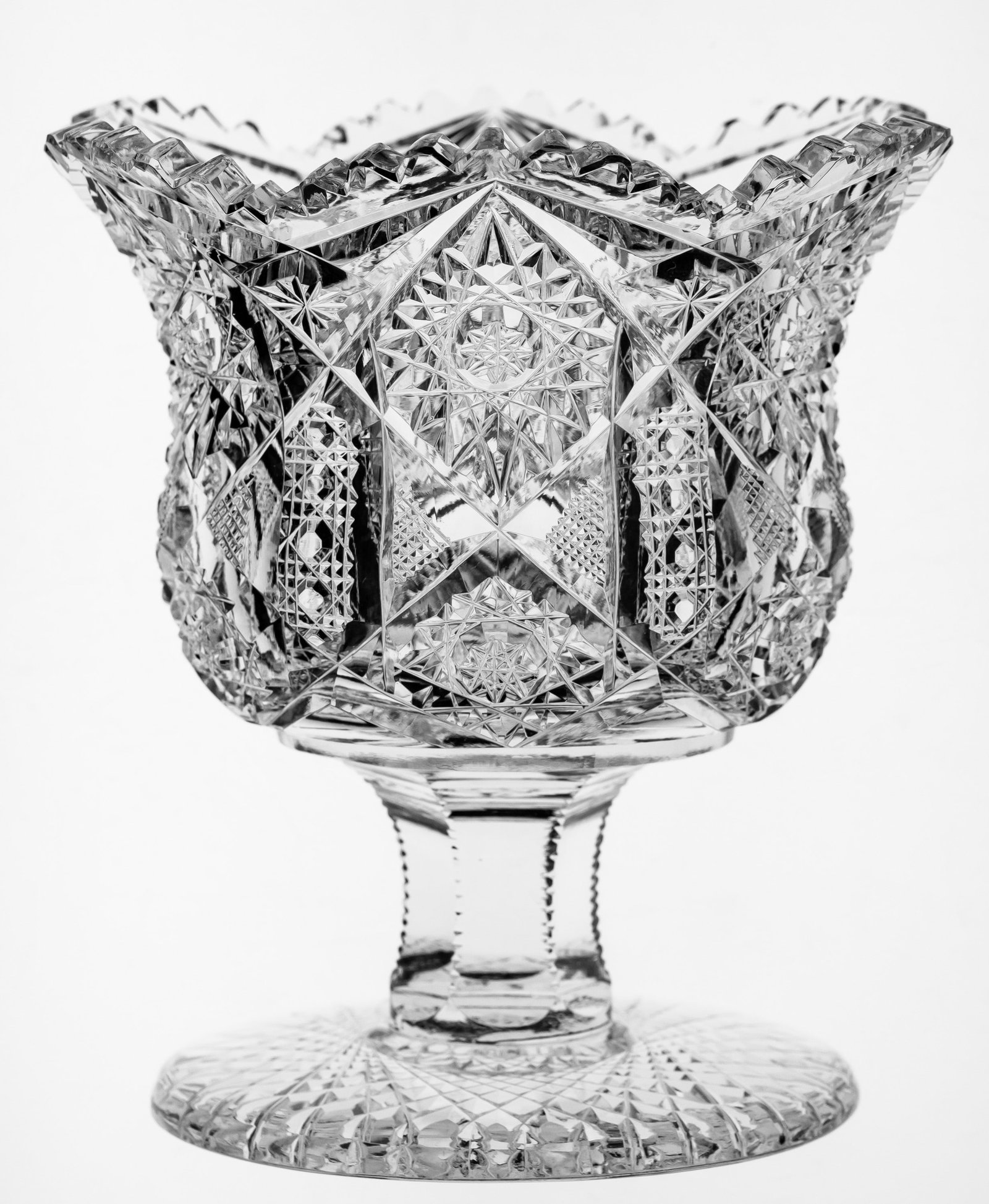 Nice Kelly & Steinman American Brilliant Cut Glass Compote #15 Grand (1 of 5)