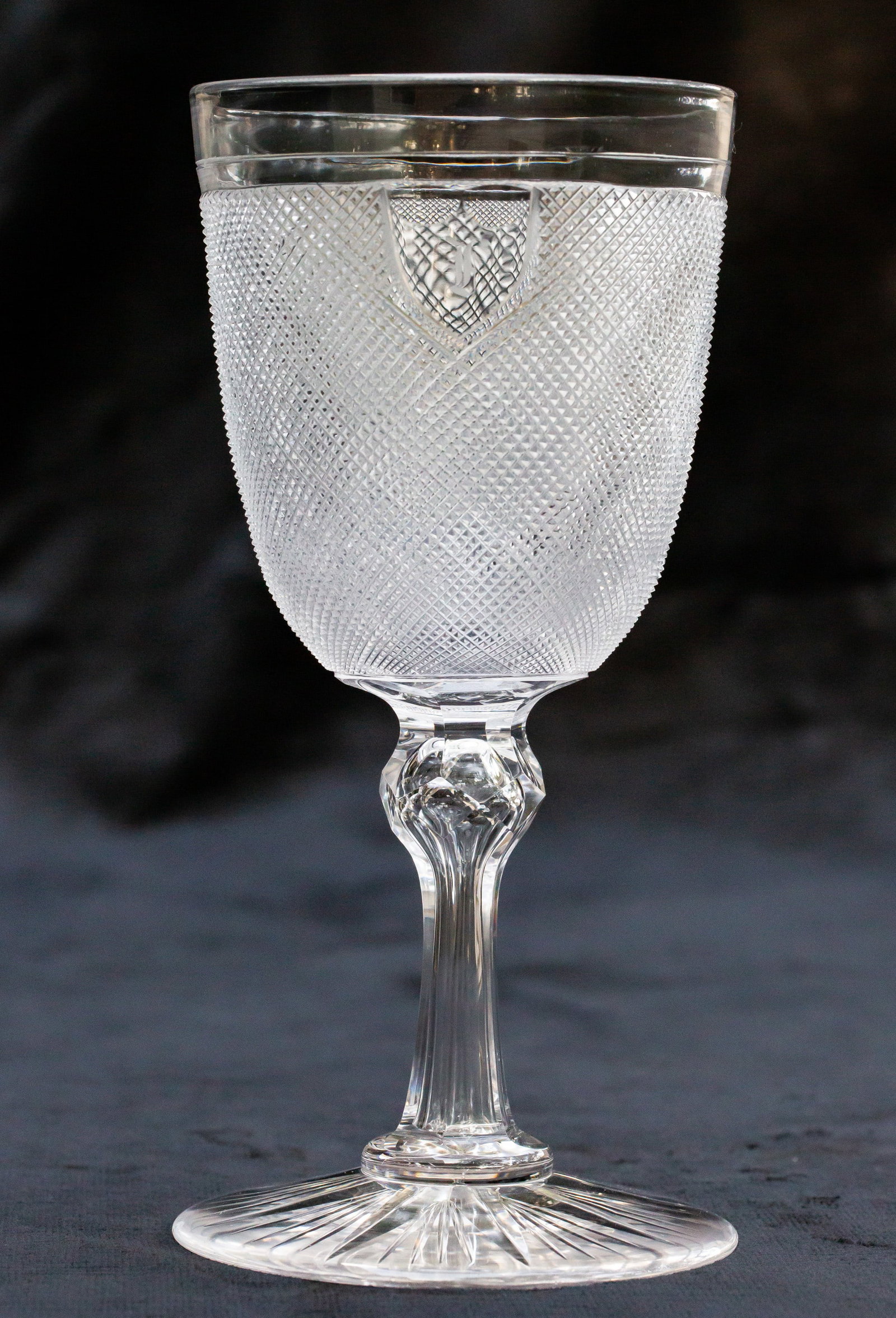 Very Early Dorflinger Crosscut Brilliant Cut Glass Goblet (1 of 3)