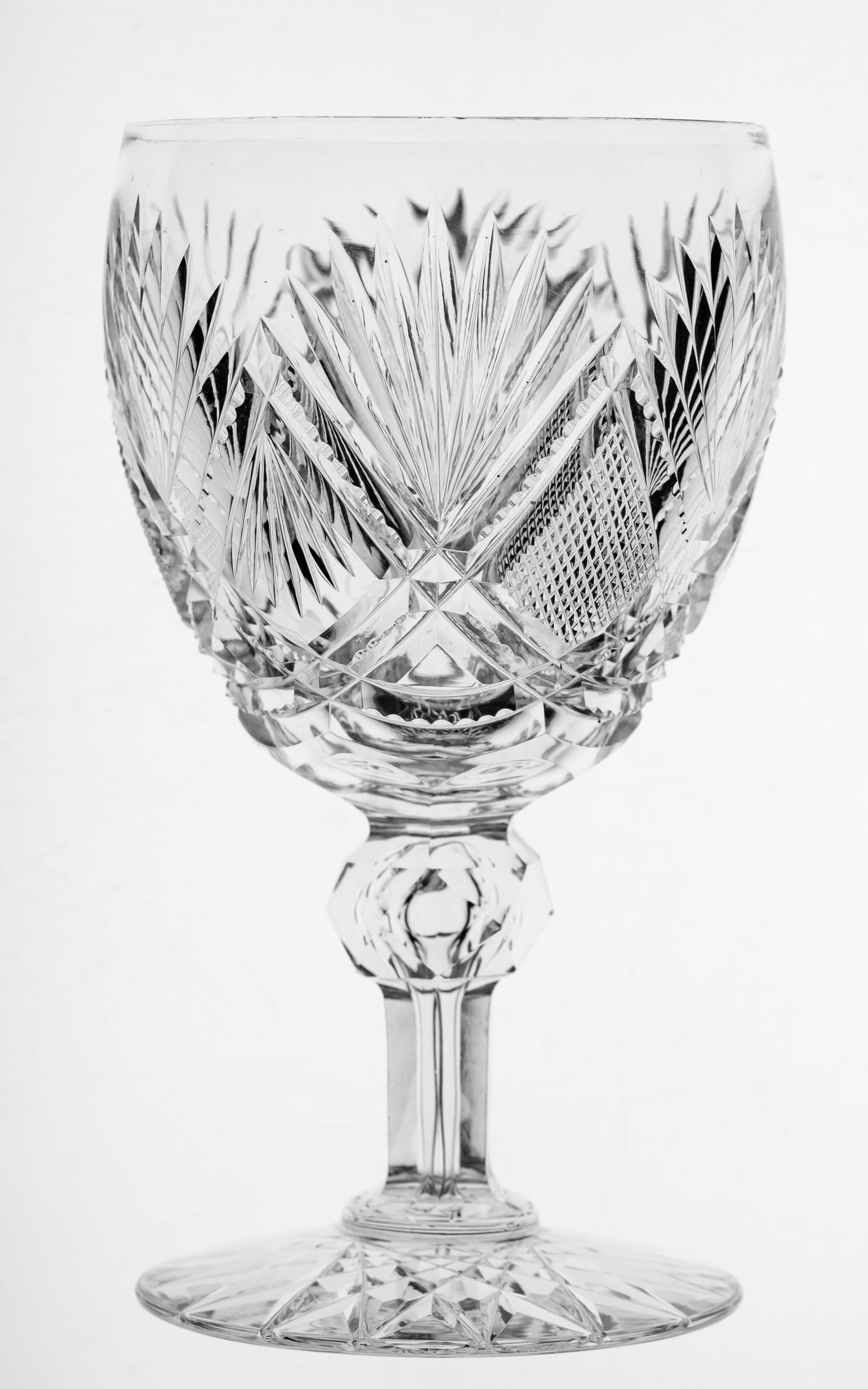 Dorflinger Parisian American Brilliant Period Cut Glass Goblet (1 of 3)