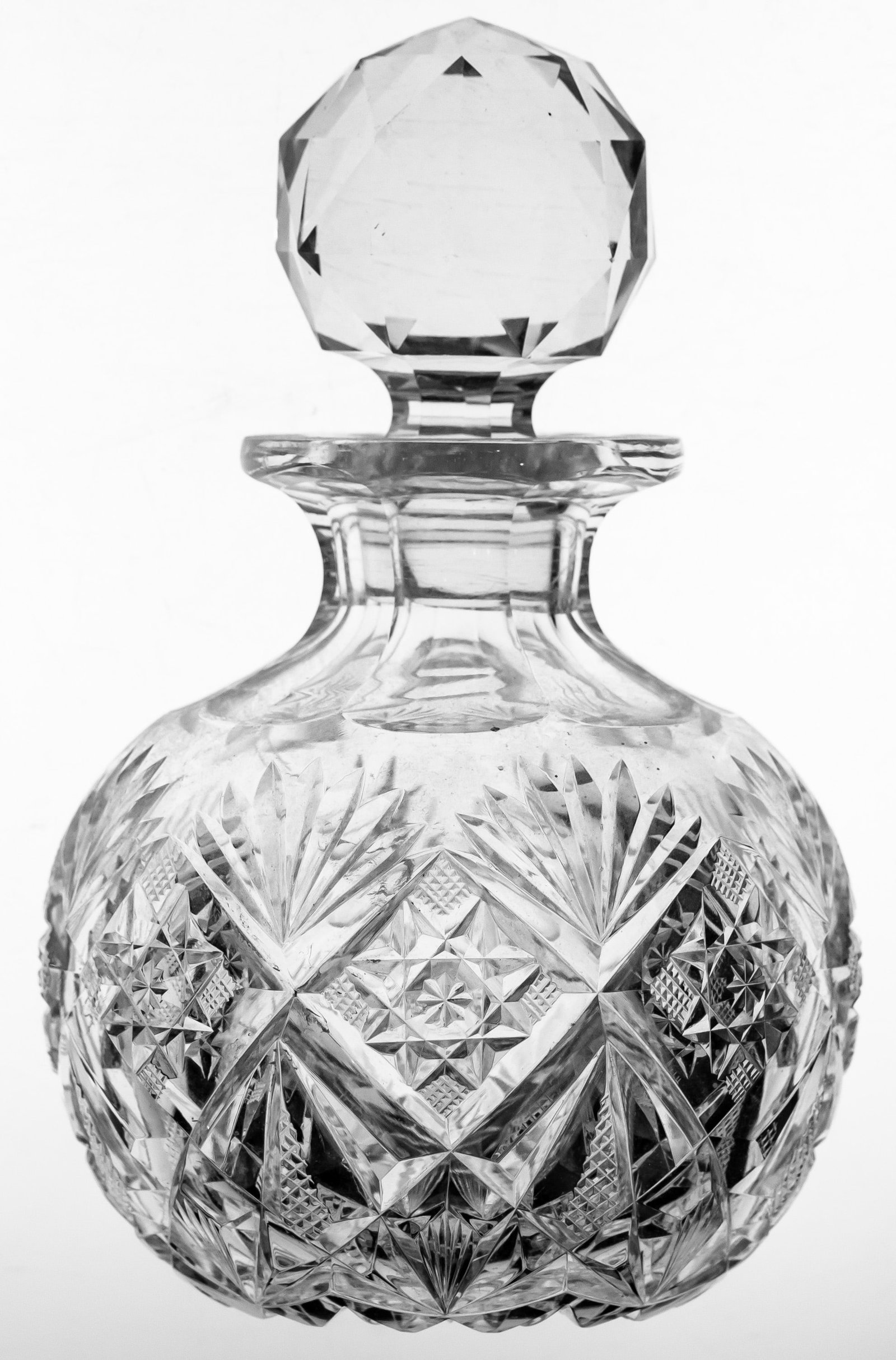 Dorflinger Marlboro American Brilliant Period Cut Glass Cologne Bottle: Nice cologne bottle in Dorflinger's Marlboro - with integrated hobstar base.