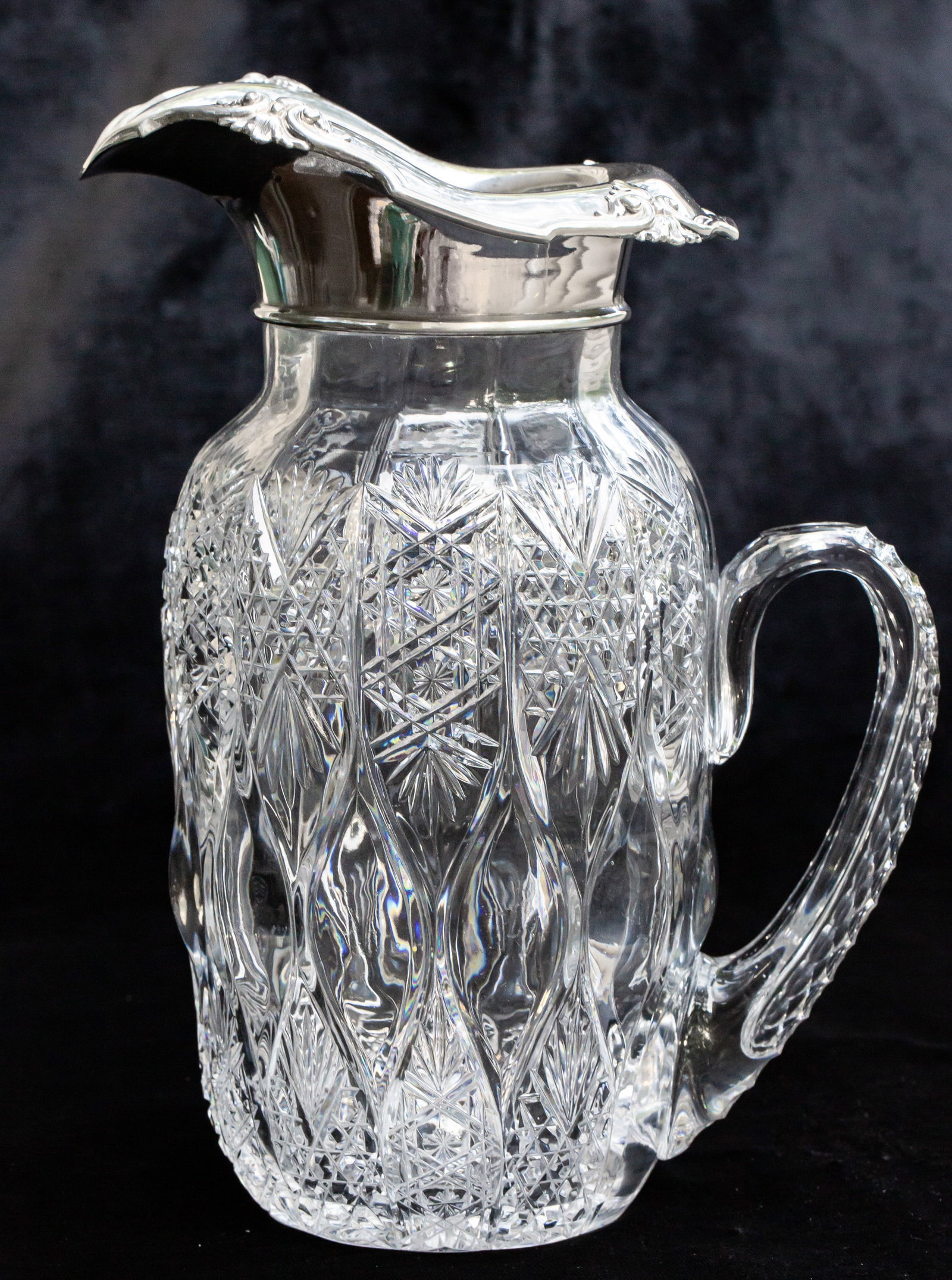 WOW! 1886 Huge Special Order Gorham Silver American Brilliant Cut Glass Pitcher (1 of 10)