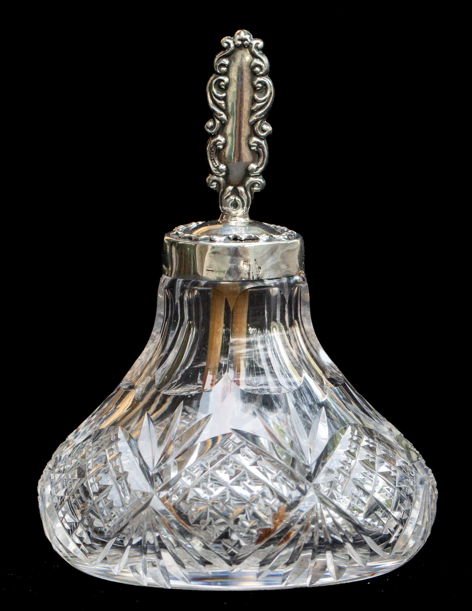Hard to Find American Brilliant Cut Glass Paste/Mucilage Pot Sterling Silver (1 of 3)