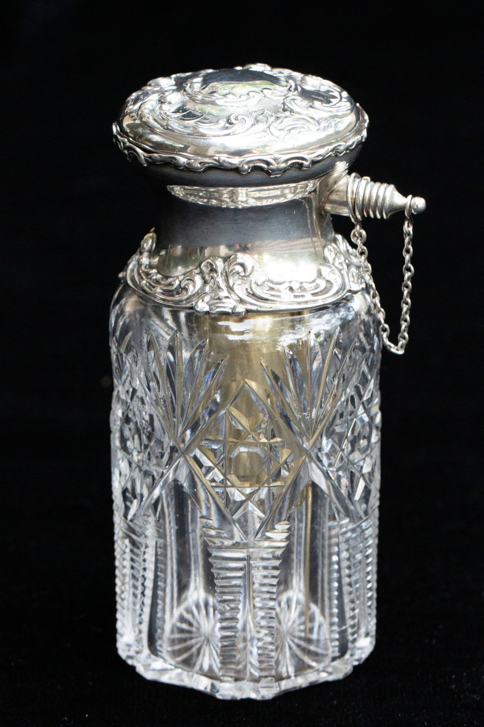 Unbelievable Hawkes Brunswick American Brilliant Cut Glass Perfume Bottle Atomizer Gorham SIlver (1 of 6)
