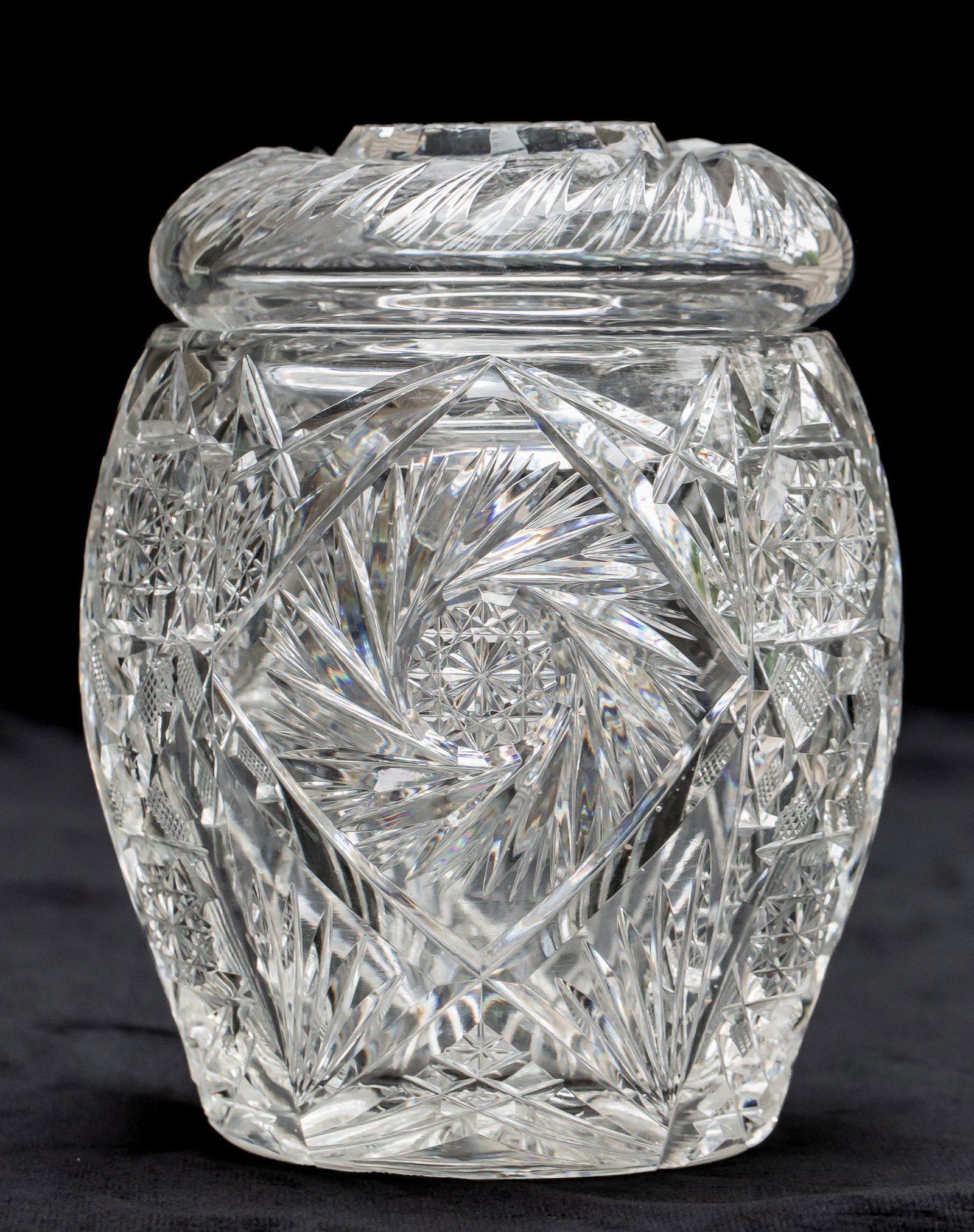 Unusual Maple City Malden American Brilliant Period Cut Glass Humidor (1 of 4)