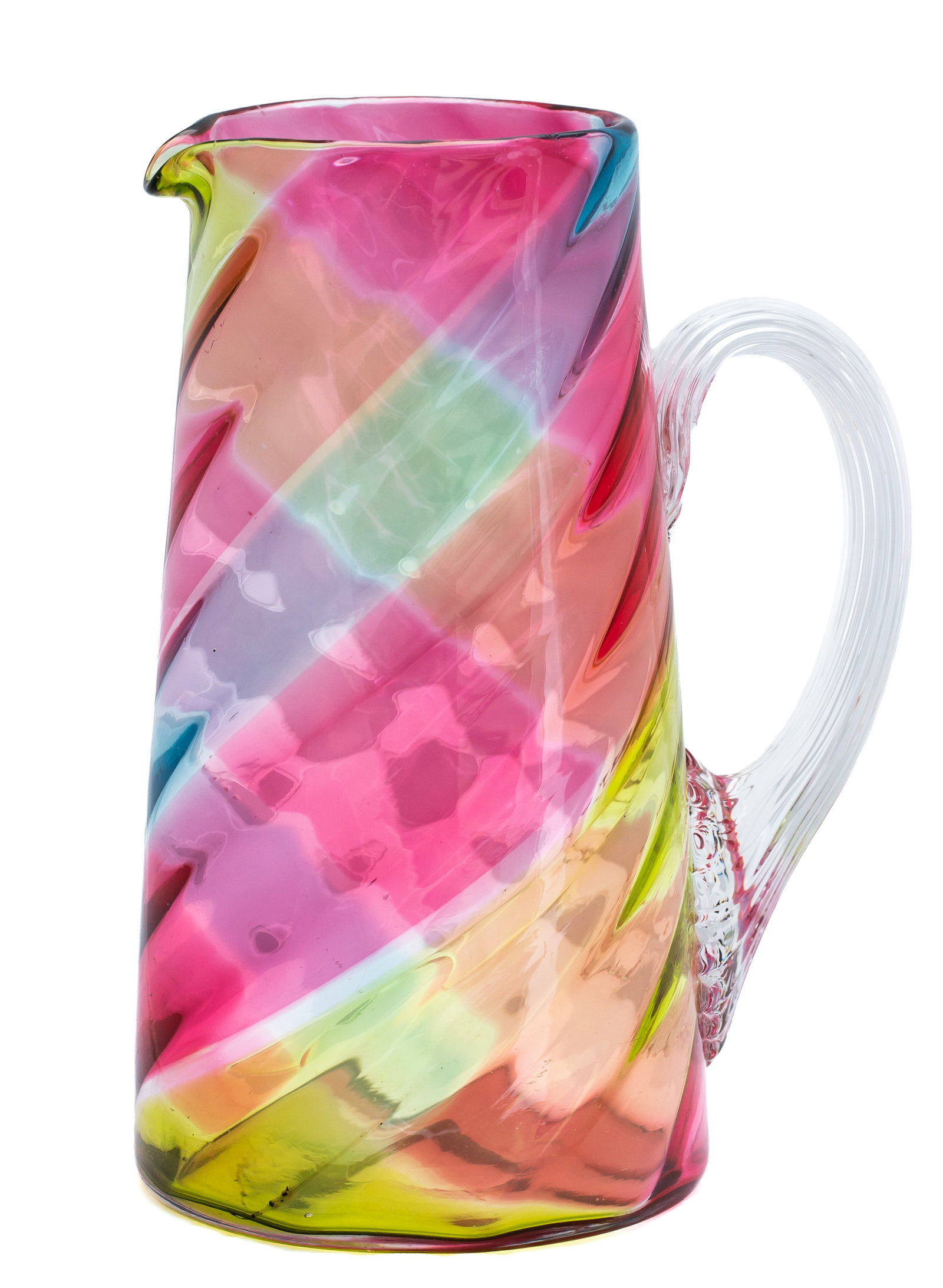 Incredible Early Stevens & Williams Rainbow Glass Pitcher (1 of 8)