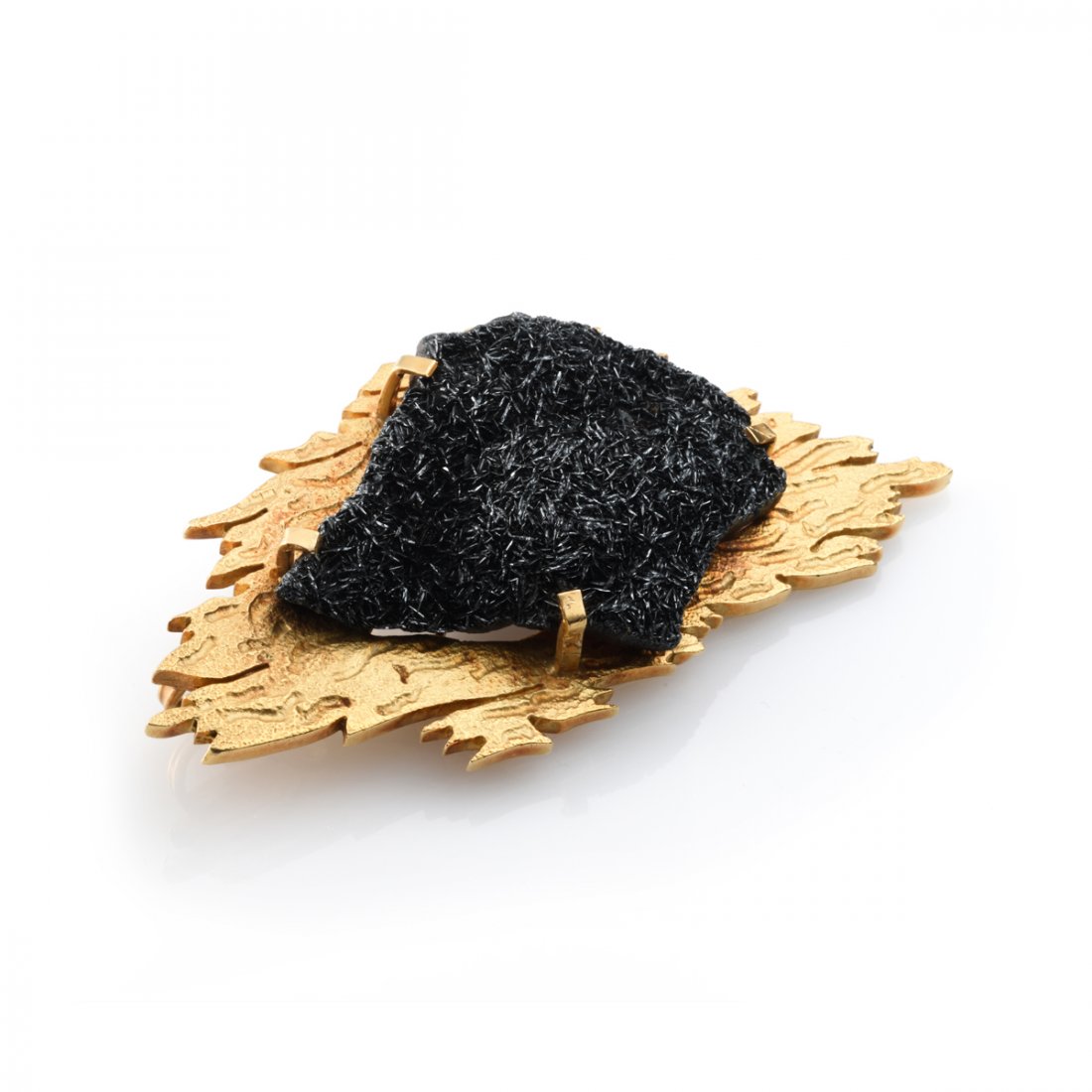 18kt Yellow Gold Black Hematite Brooch/Pendant (1 of 3)