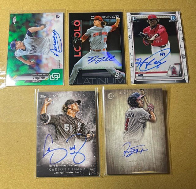 Baseball Autograph Card Lot (5 Cards) (1 of 1)
