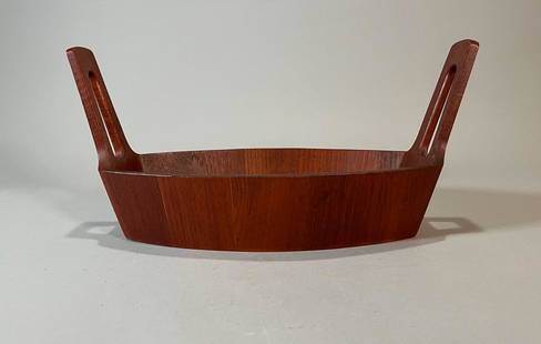 1960s Teak Bowl by Anri Form Italy: Mid-century teak bowl by Anri Form, Italy; label to base; 7 1/2" x 16 1/2" x 8" (approx.)