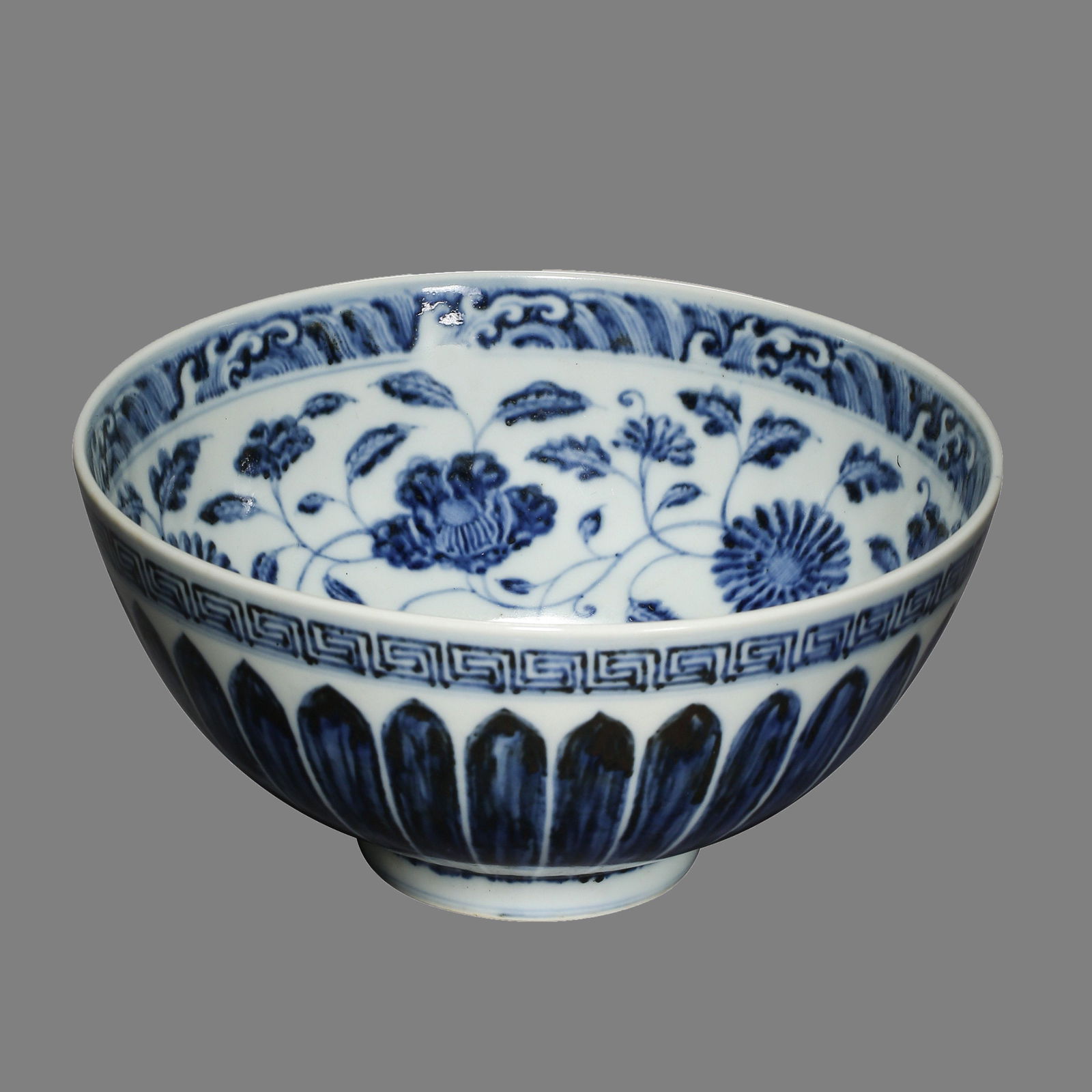 Blue and White Bowl with Flowers in Ming Dynasty (1 of 8)