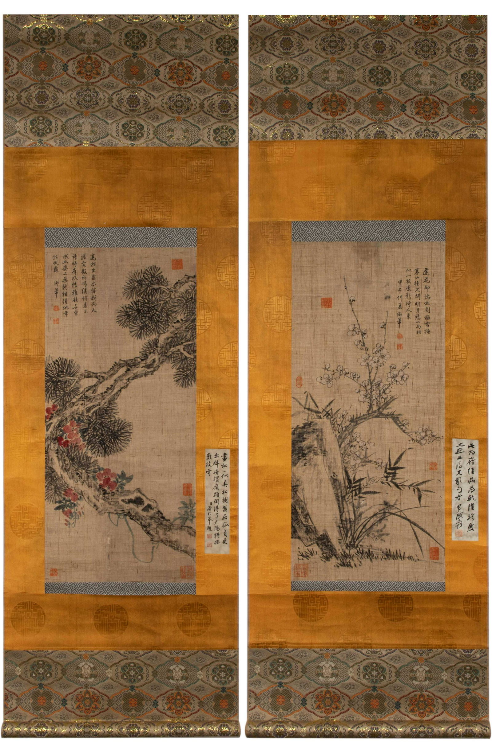 Chinese ink painting Qianlong flower picture (1 of 17)