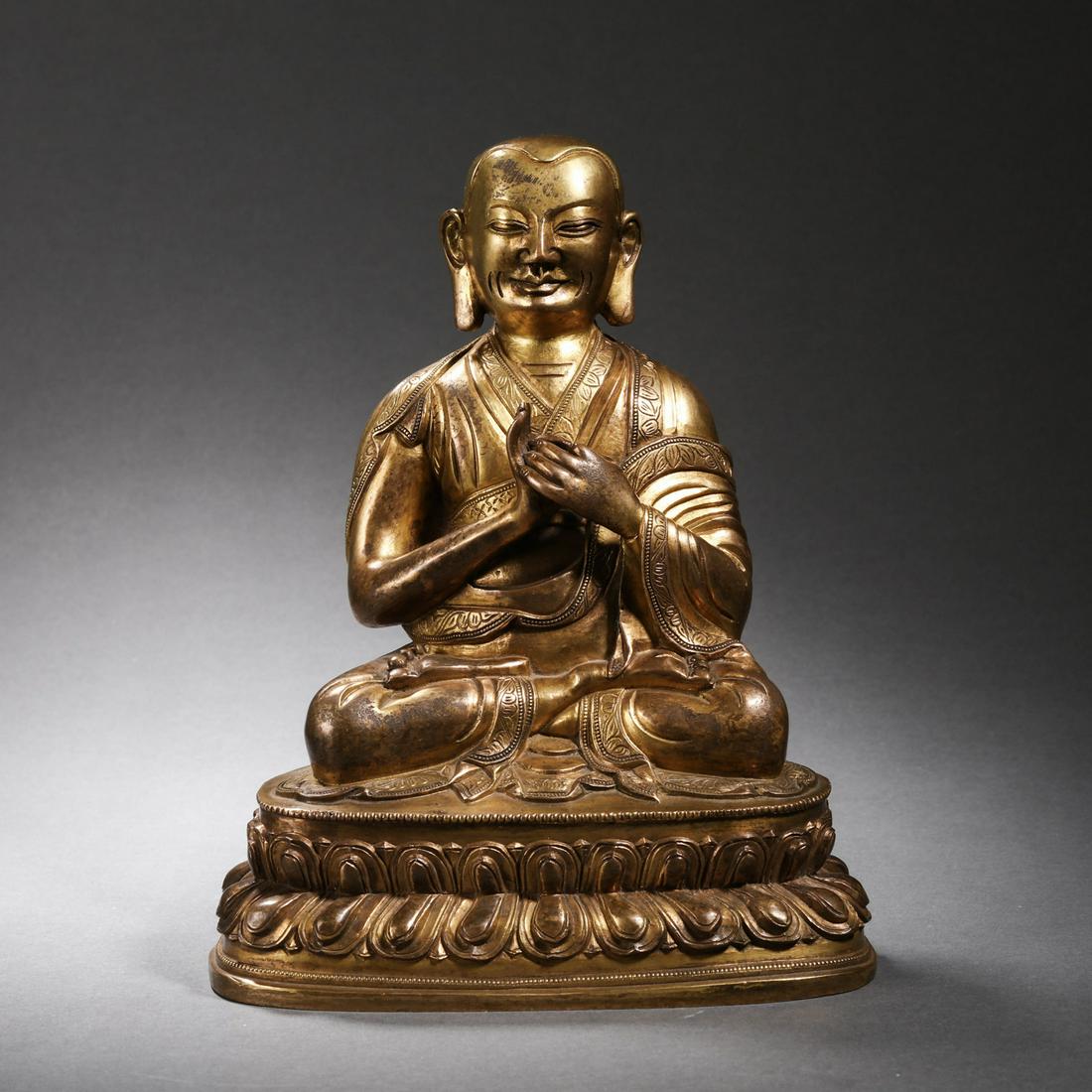 China Qing Dynasty Gilt Bronze Buddha Statue (1 of 10)
