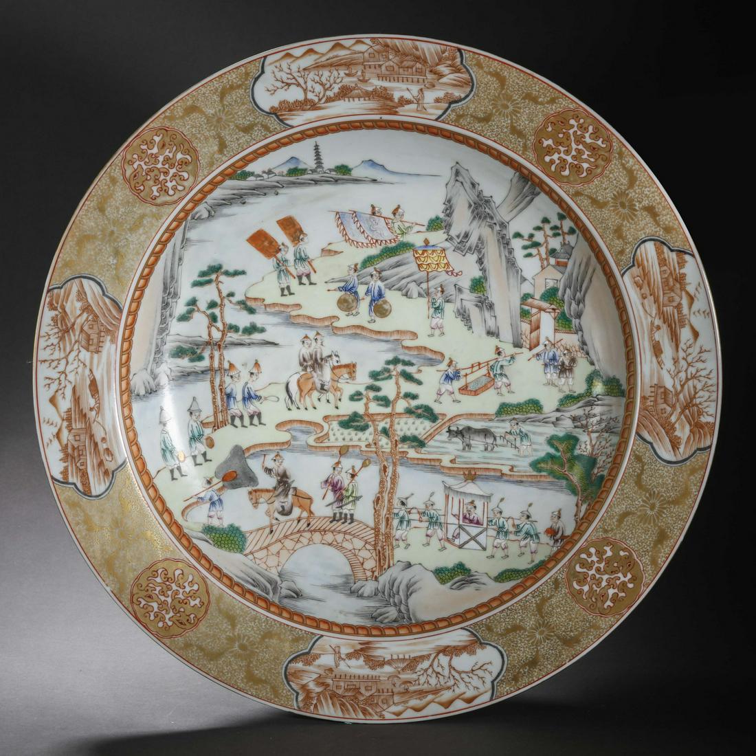 Chinese Qing Dynasty Figures on a Gold Plate (1 of 11)