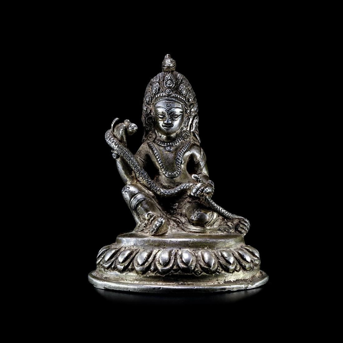 Qing Dynasty Sterling Silver Qing Dynasty Carrying Buddha Dragon Tree Bodhisattva (1 of 8)