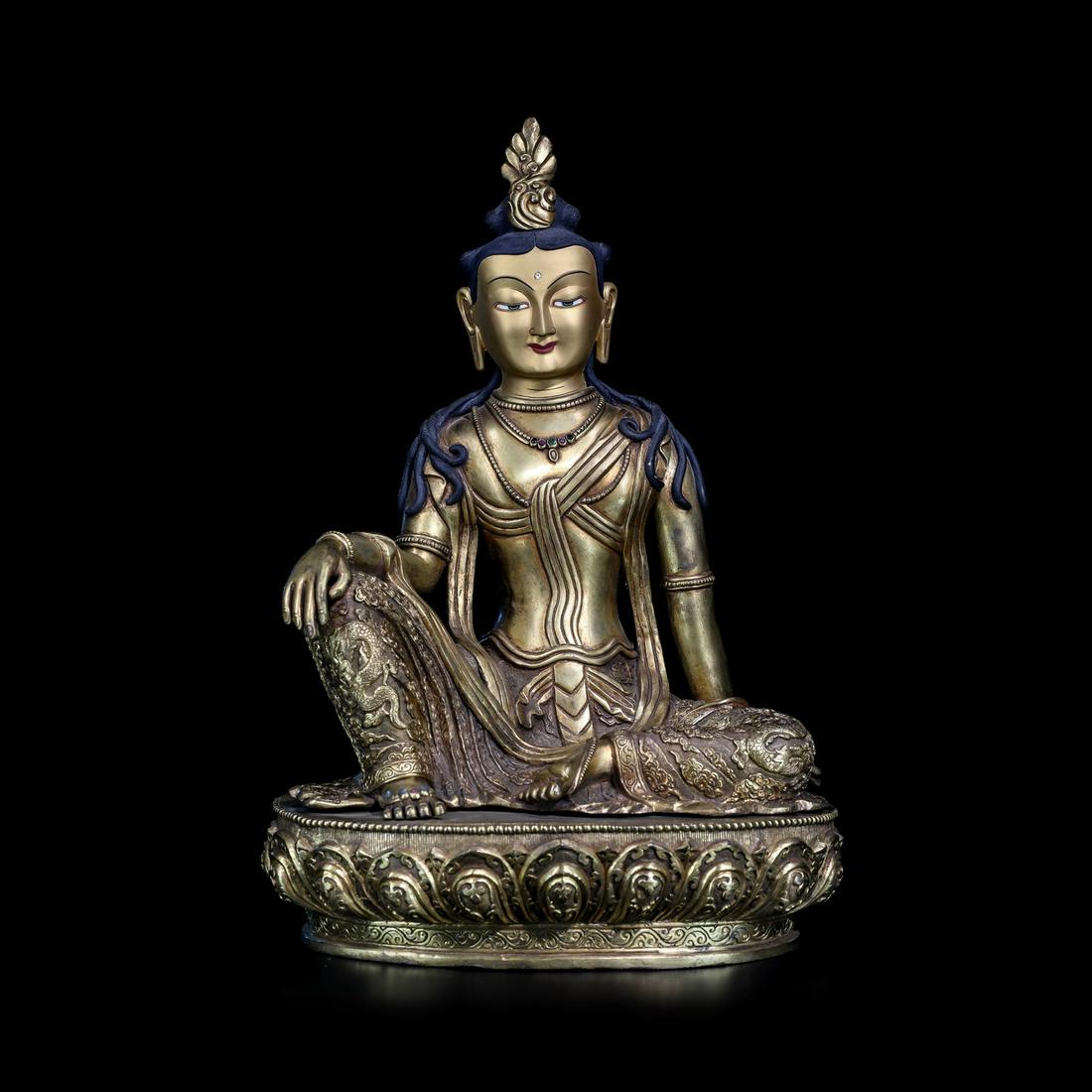 Qing Dynasty Nepalese style gilt bronze statue of Avalokitesvara (1 of 5)