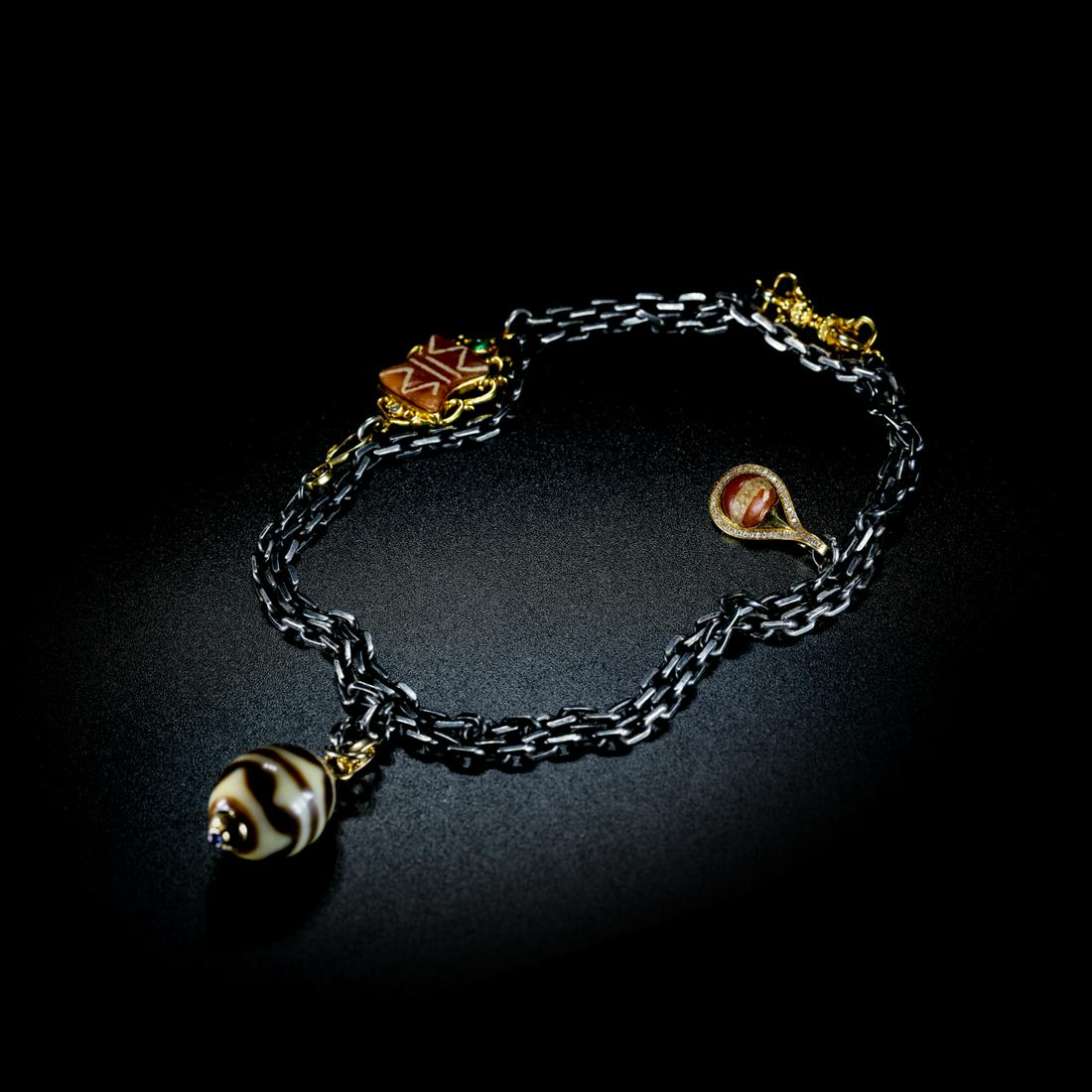 Qing Dynasty Sky bead necklace (1 of 4)