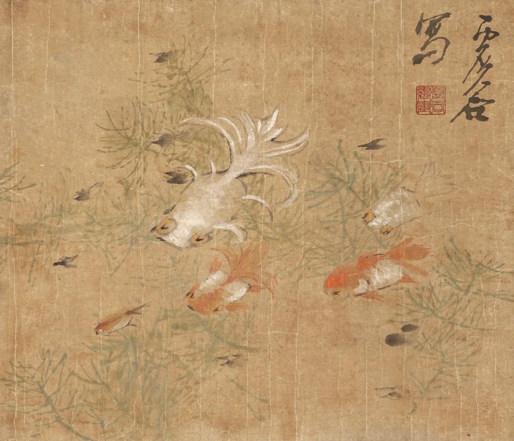 Chinese Ink Painting, Goldfish Drawing on Xugu Paper (1 of 6)