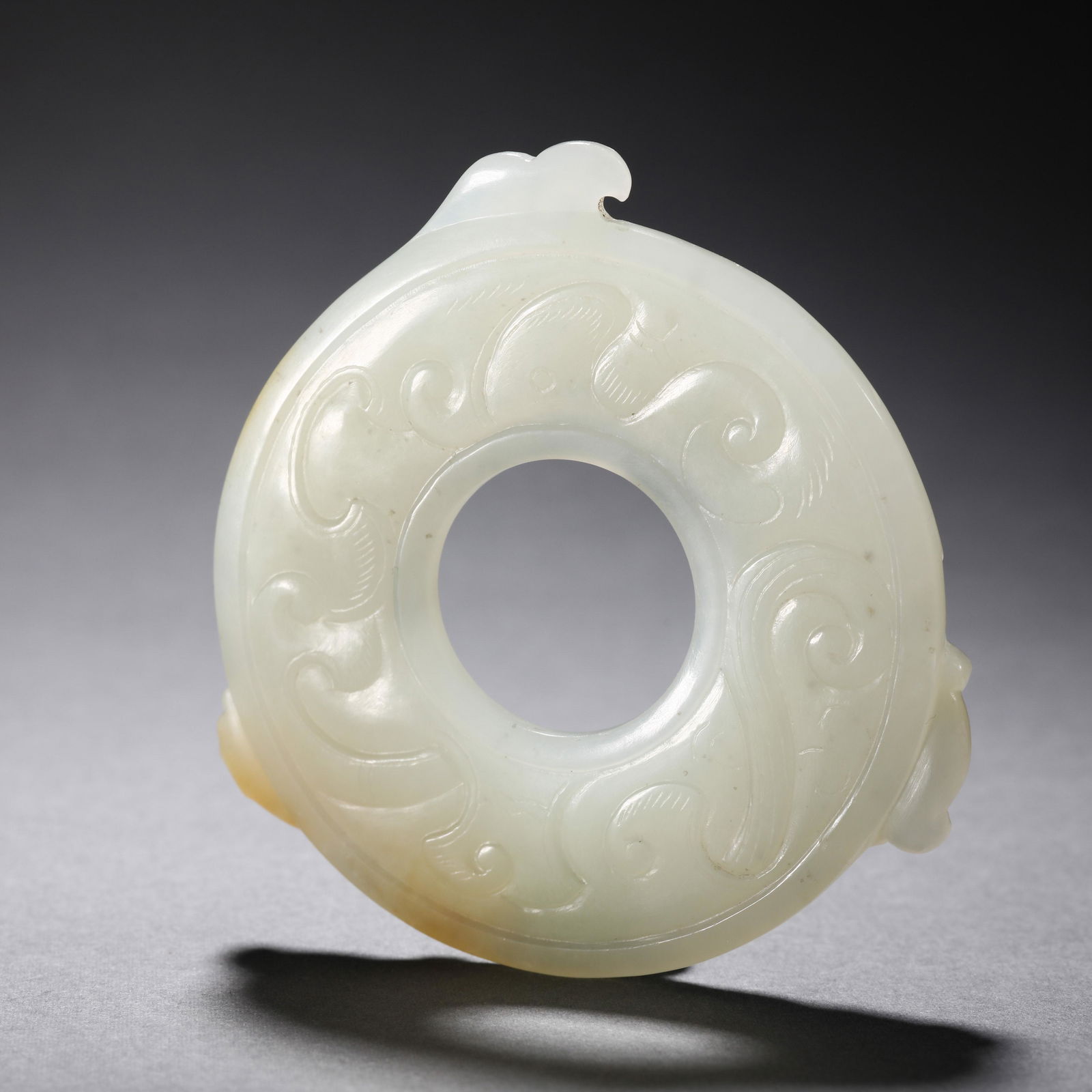 China Qing Dynasty Hetian jade beast pattern jade bi (1 of 5)